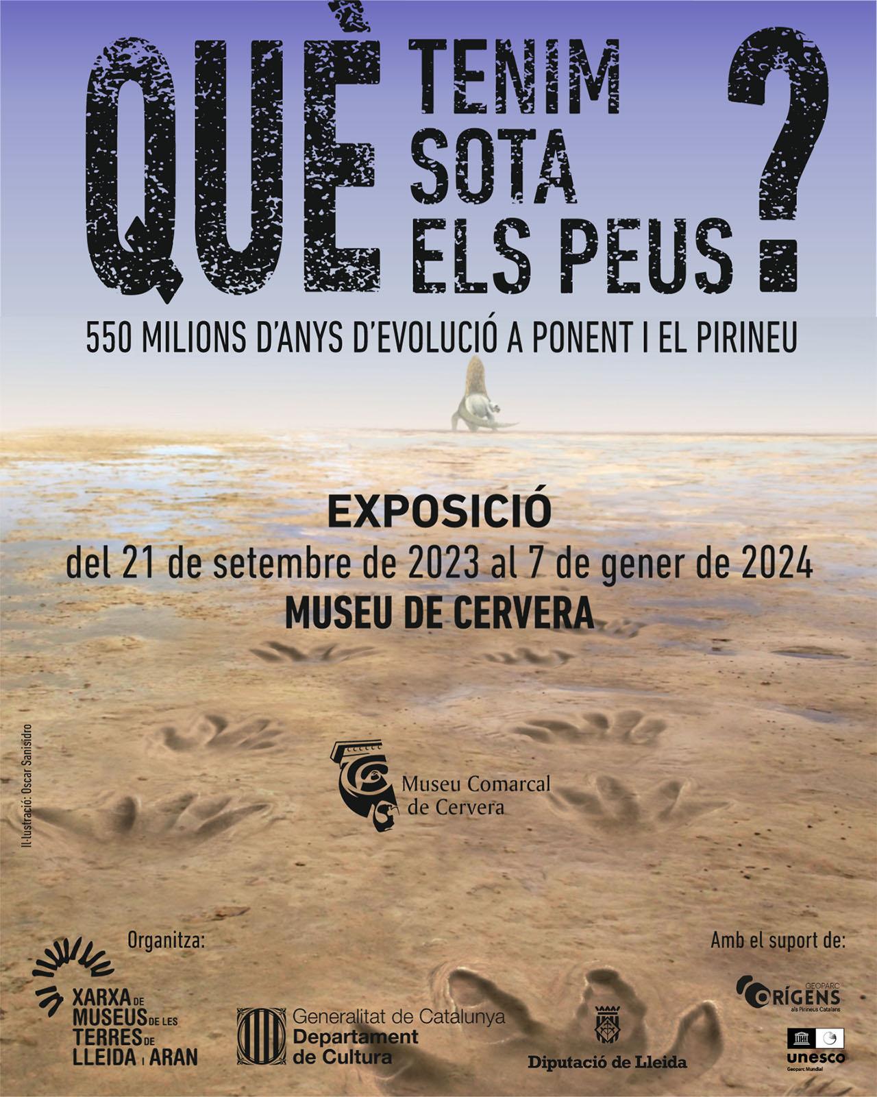 cartell Exposició 'Què tenim sota els peus? 550 milions d’anys d’evolució a Ponent i el Pirineu'