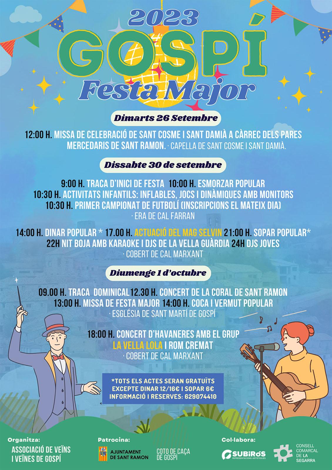 cartell Festa Major de Gospí 2023 cartell Festa Major de Gospí 2023