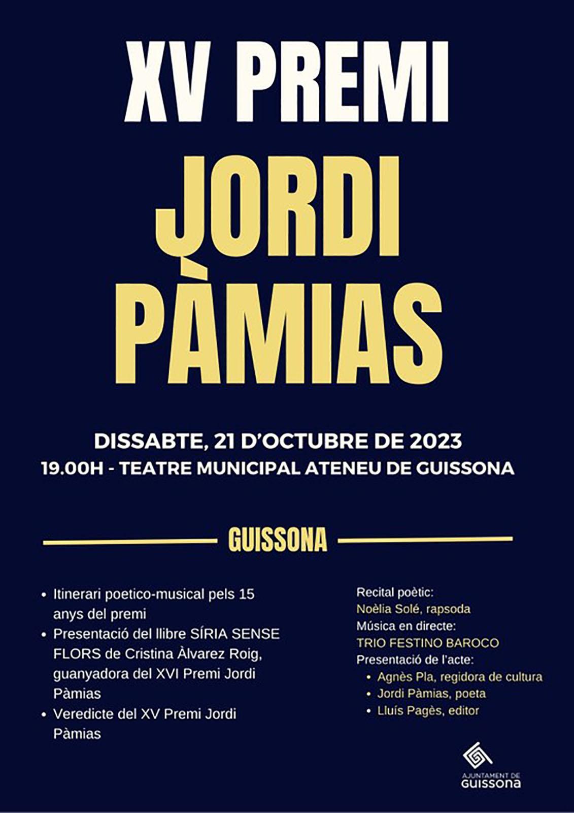 cartell XV Premi Jordi Pàmias