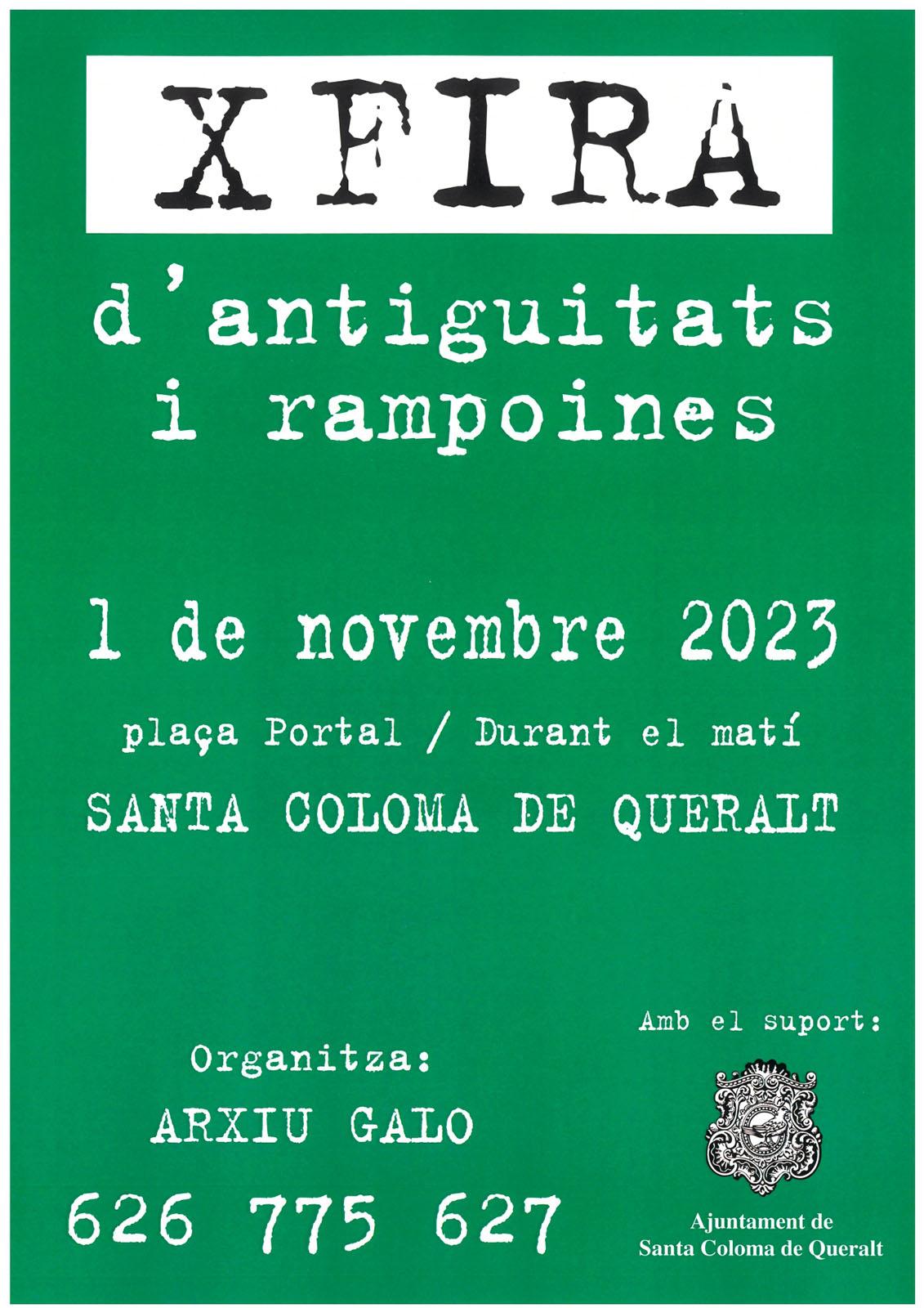 cartell X Fira d'antiguitats i rampoines