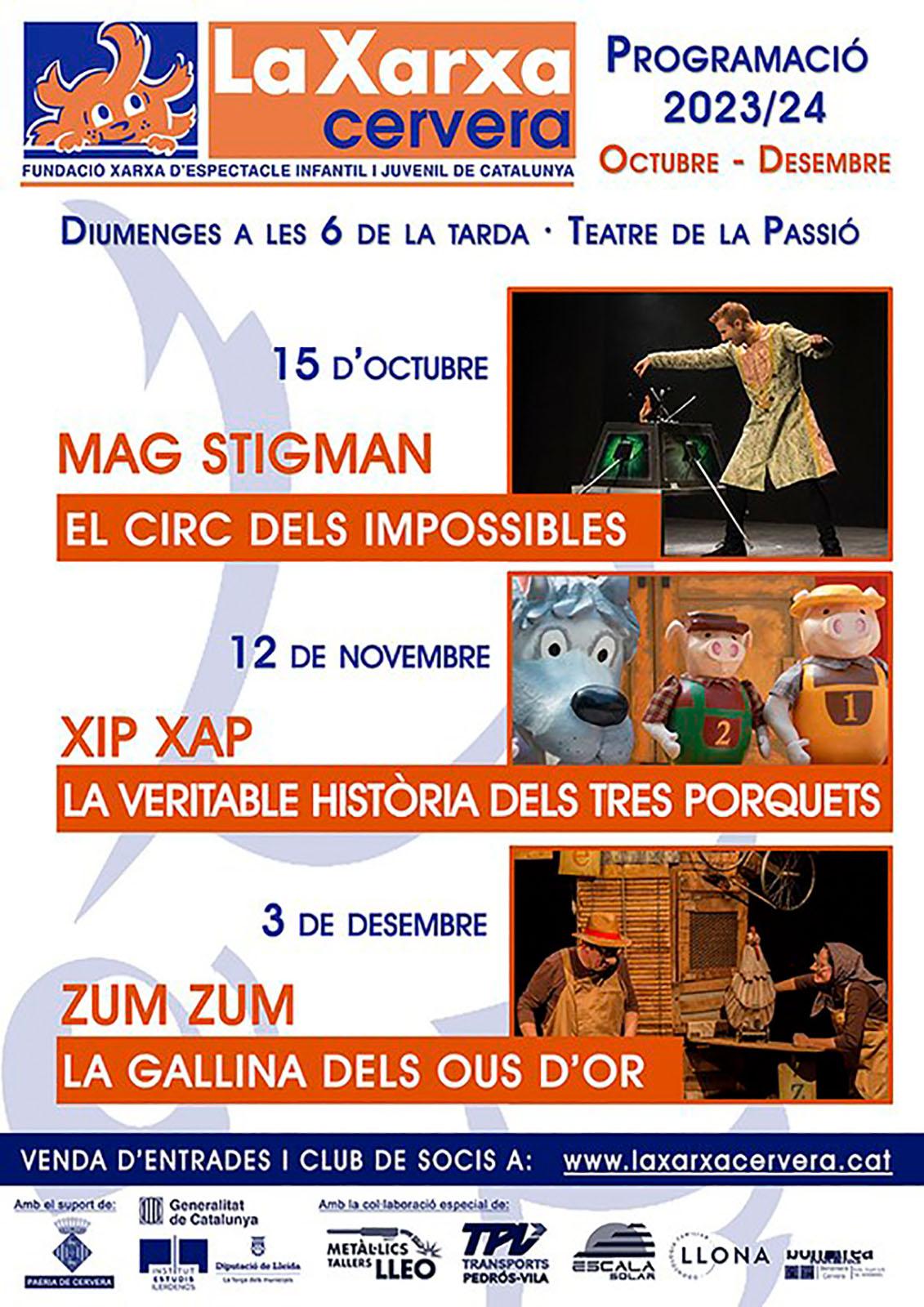 cartell Teatre familiar 'La veritable història dels tres porquets'