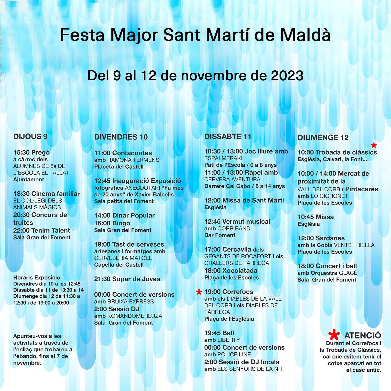 cartell Festa Major de Sant Martí de Maldà 2023