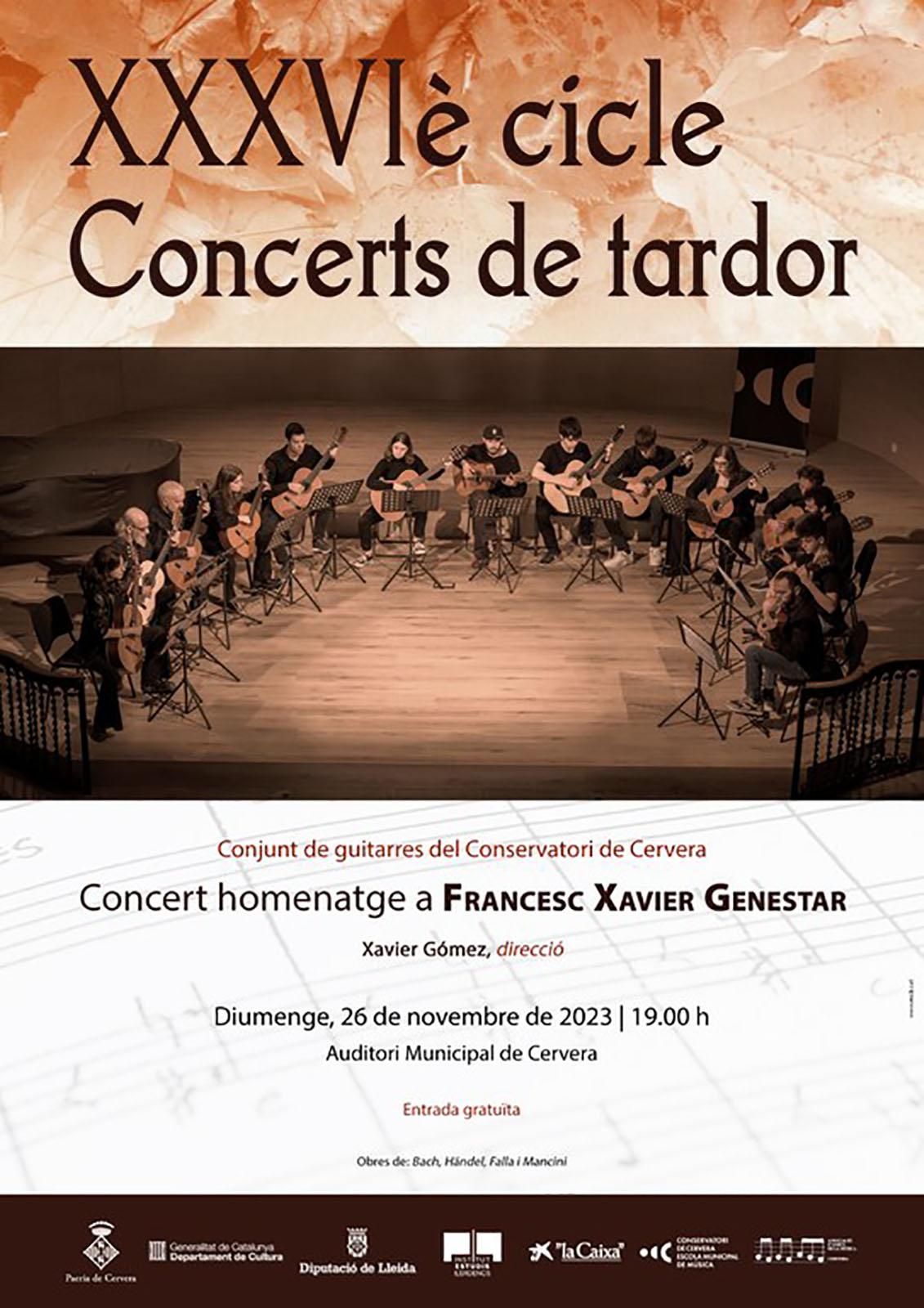 cartell Concert homenatge a Francesc Xavier Genestar