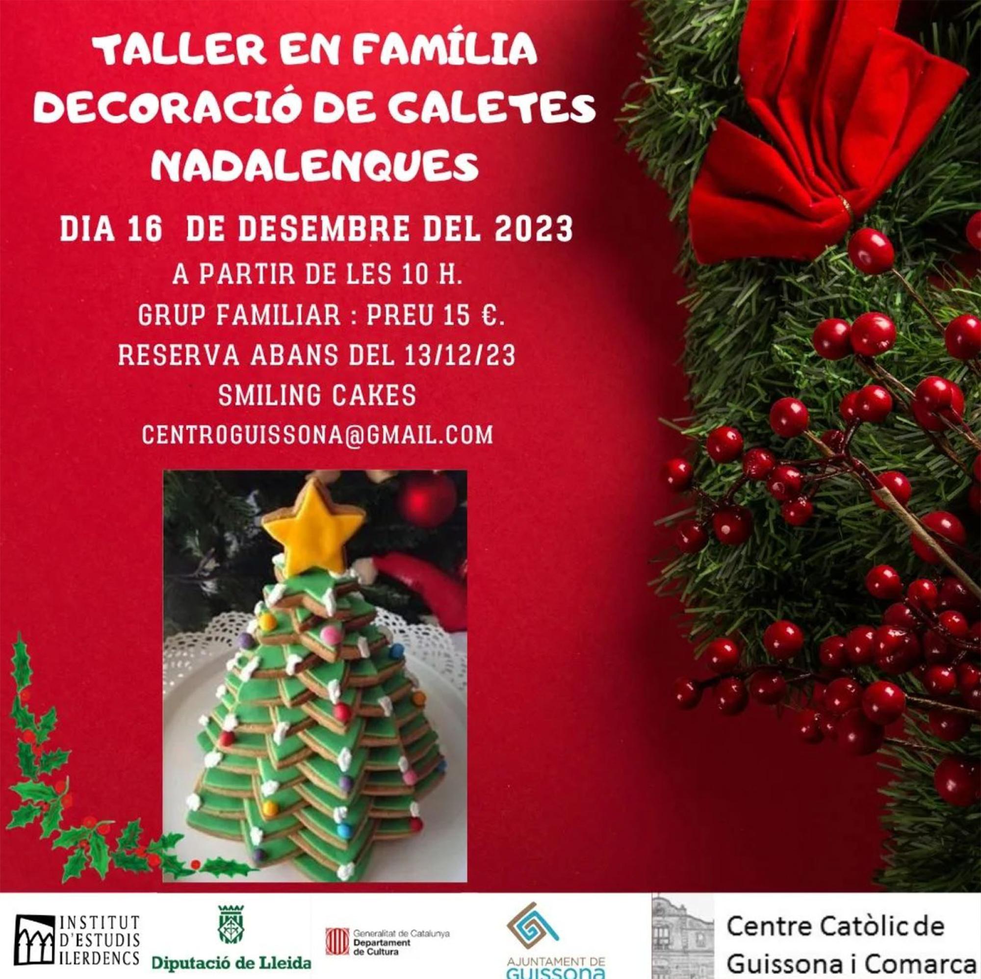 cartell Taller familiar de decoració de galetes nadalenques