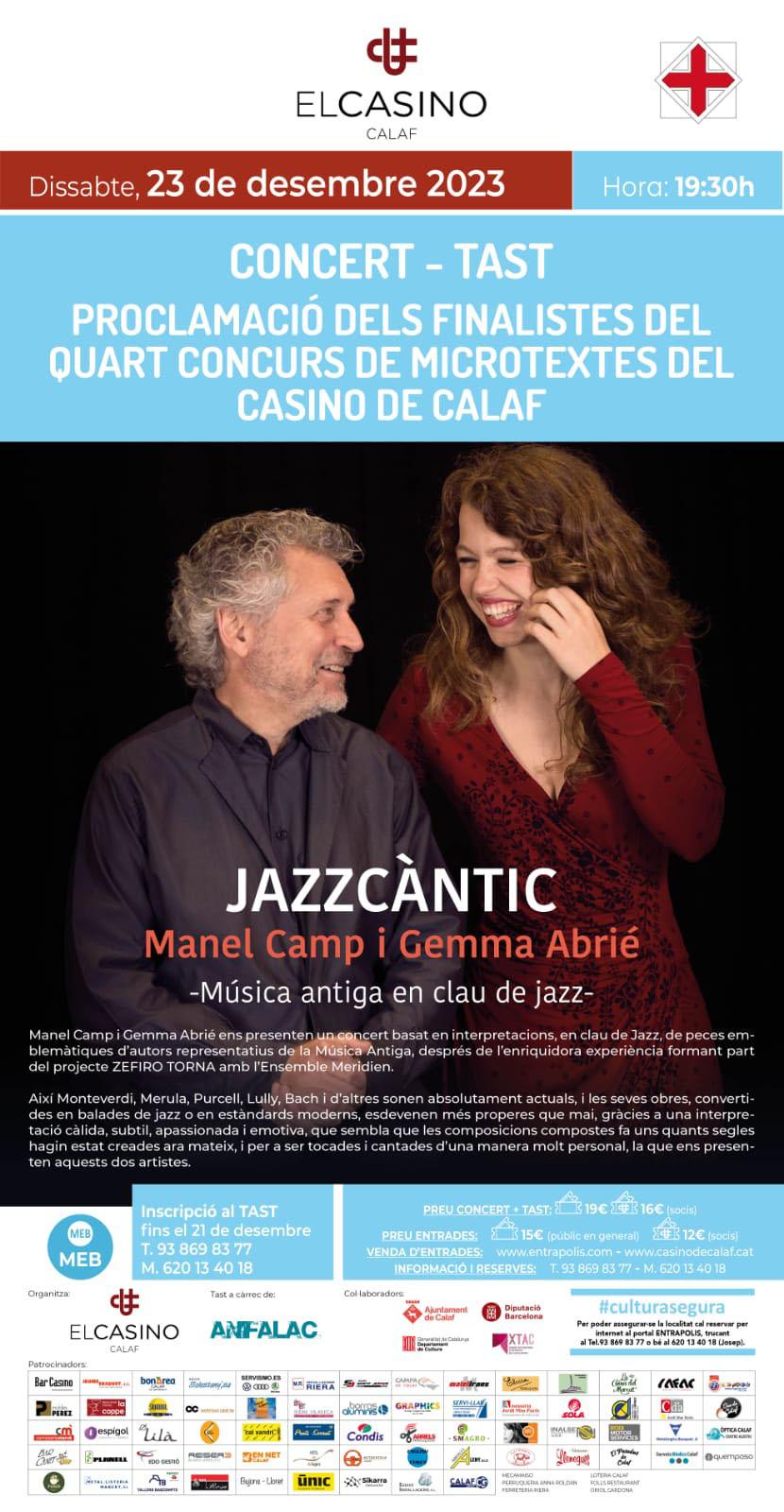 cartell Concert Tast amb 'Jazzcàntic'