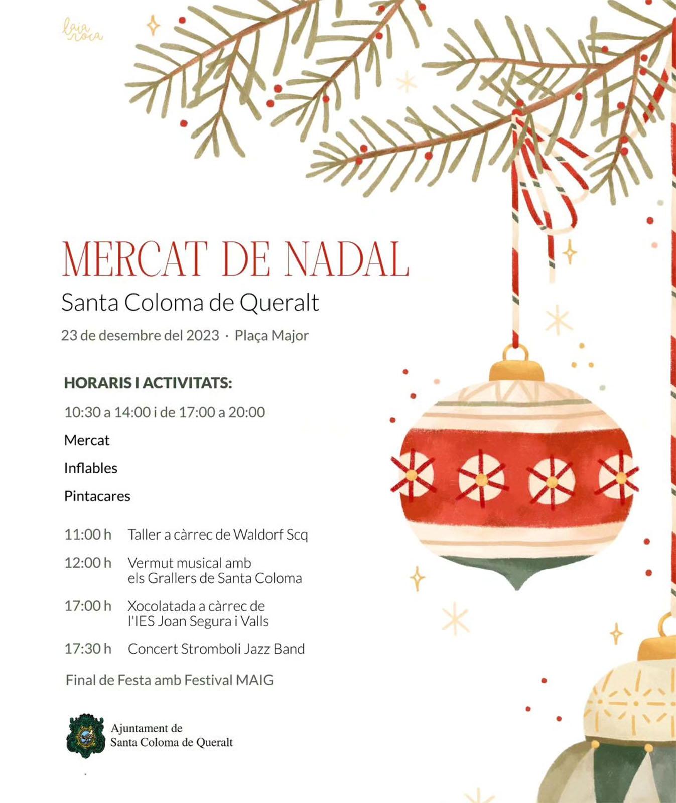cartell Mercat de Nadal de Santa Coloma de Queralt 2023