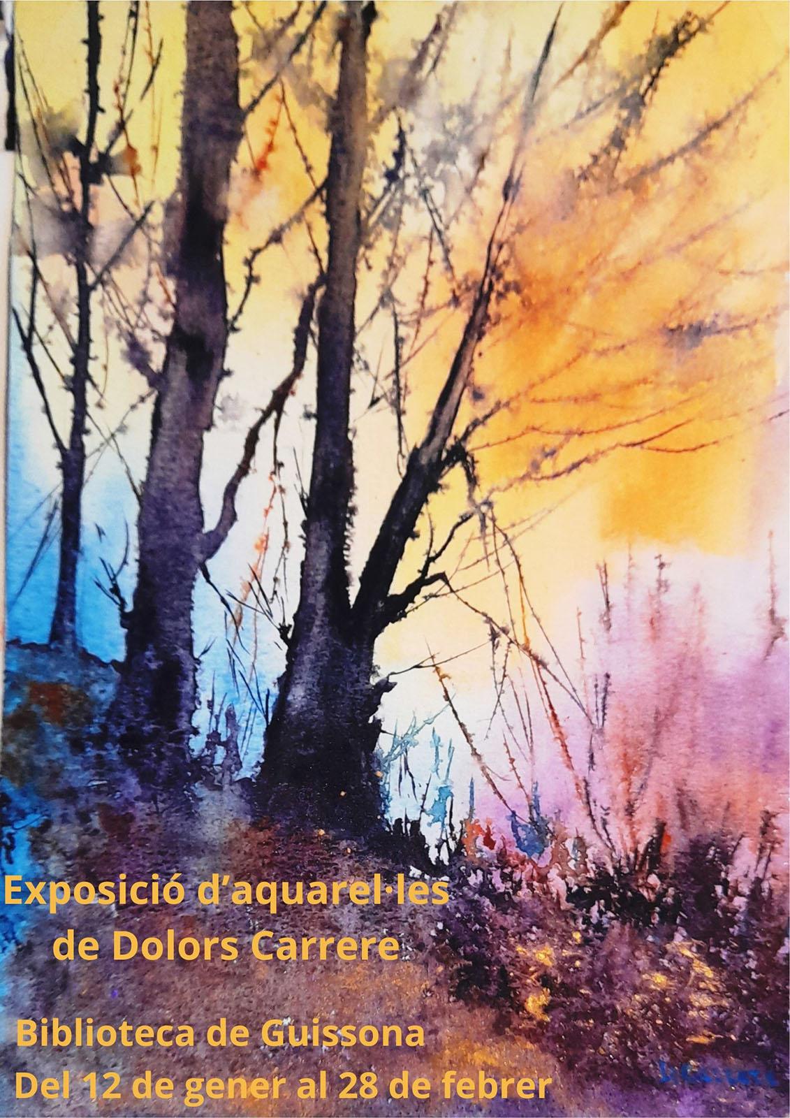 cartell Exposició d'aquarel·les de Dolors Carrere 