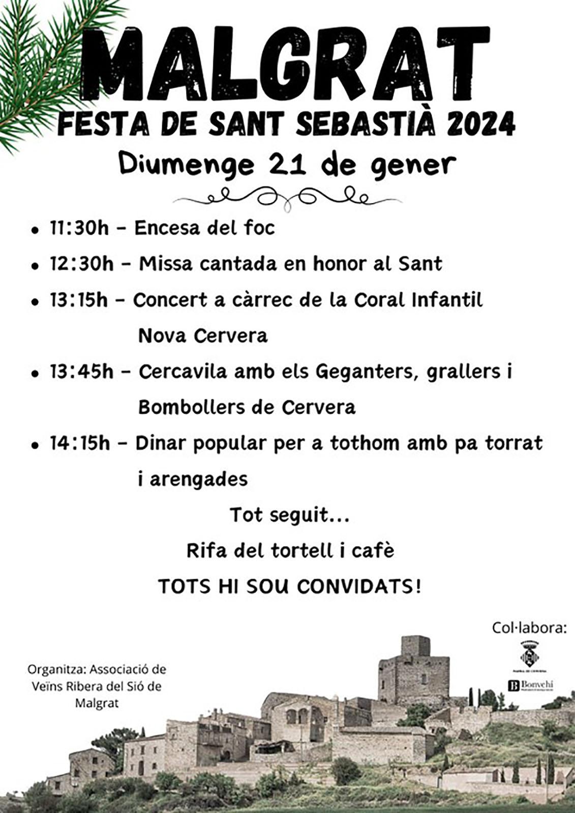 cartell Festa de Sant Sebastià 2024 a Malgrat