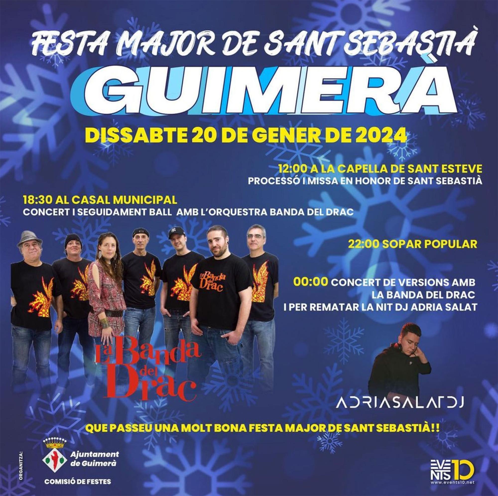 cartell Festa Major de Sant Sebastià 2024 a Guimerà