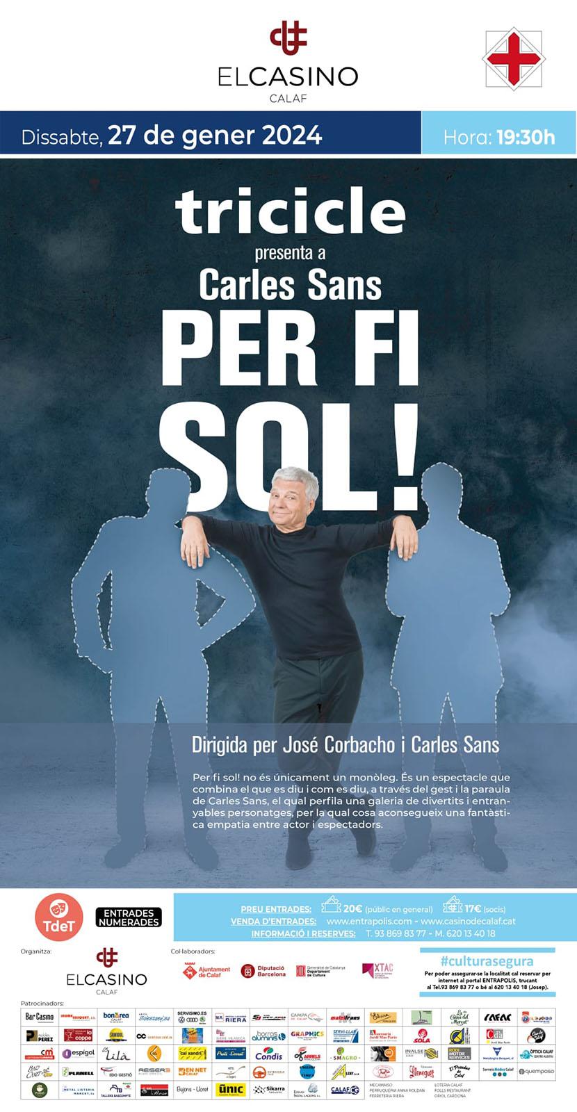 cartell Carles Sans 'Per fi sol'