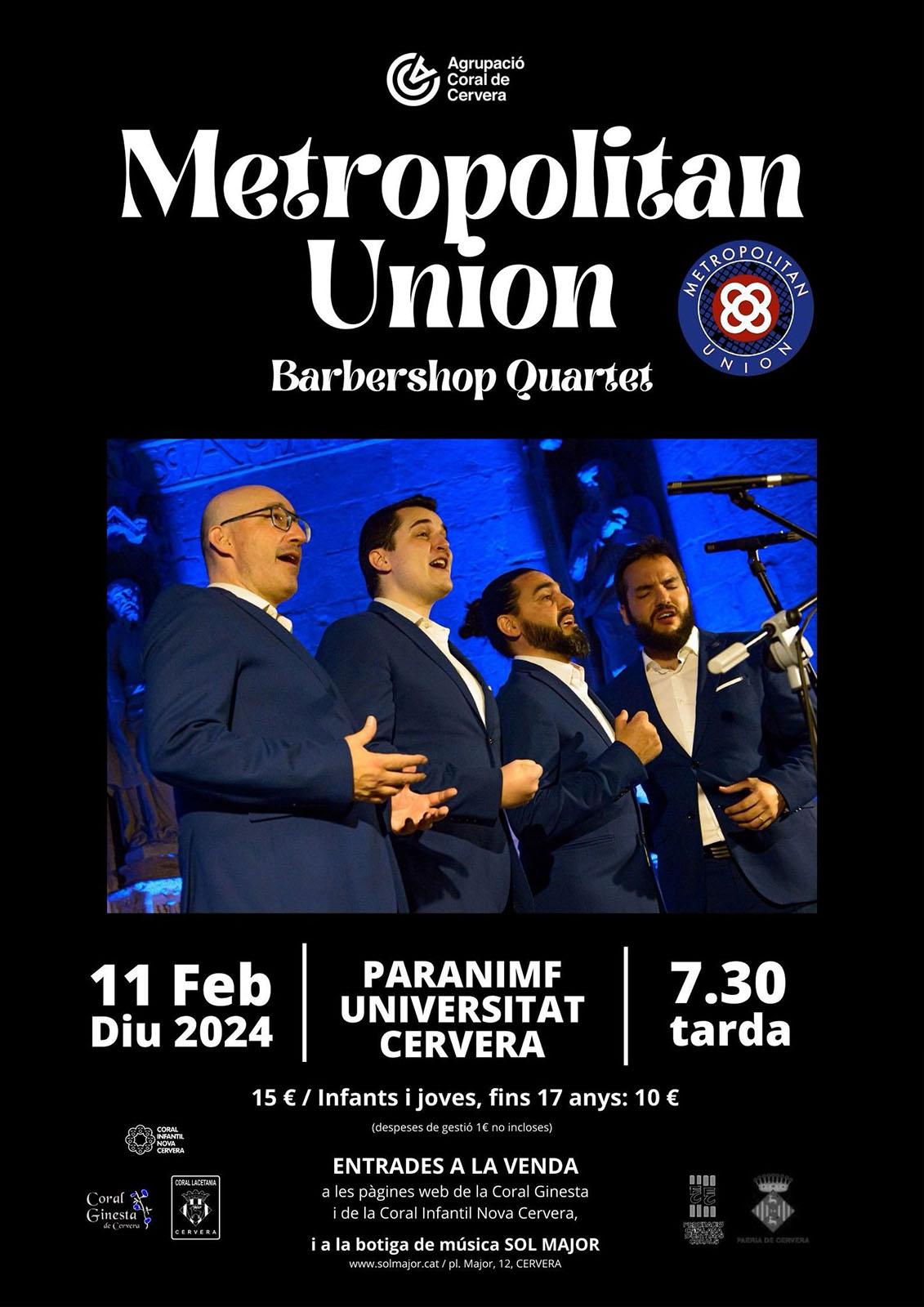 cartell Concert del quartet de barbershop Metropolitan Union