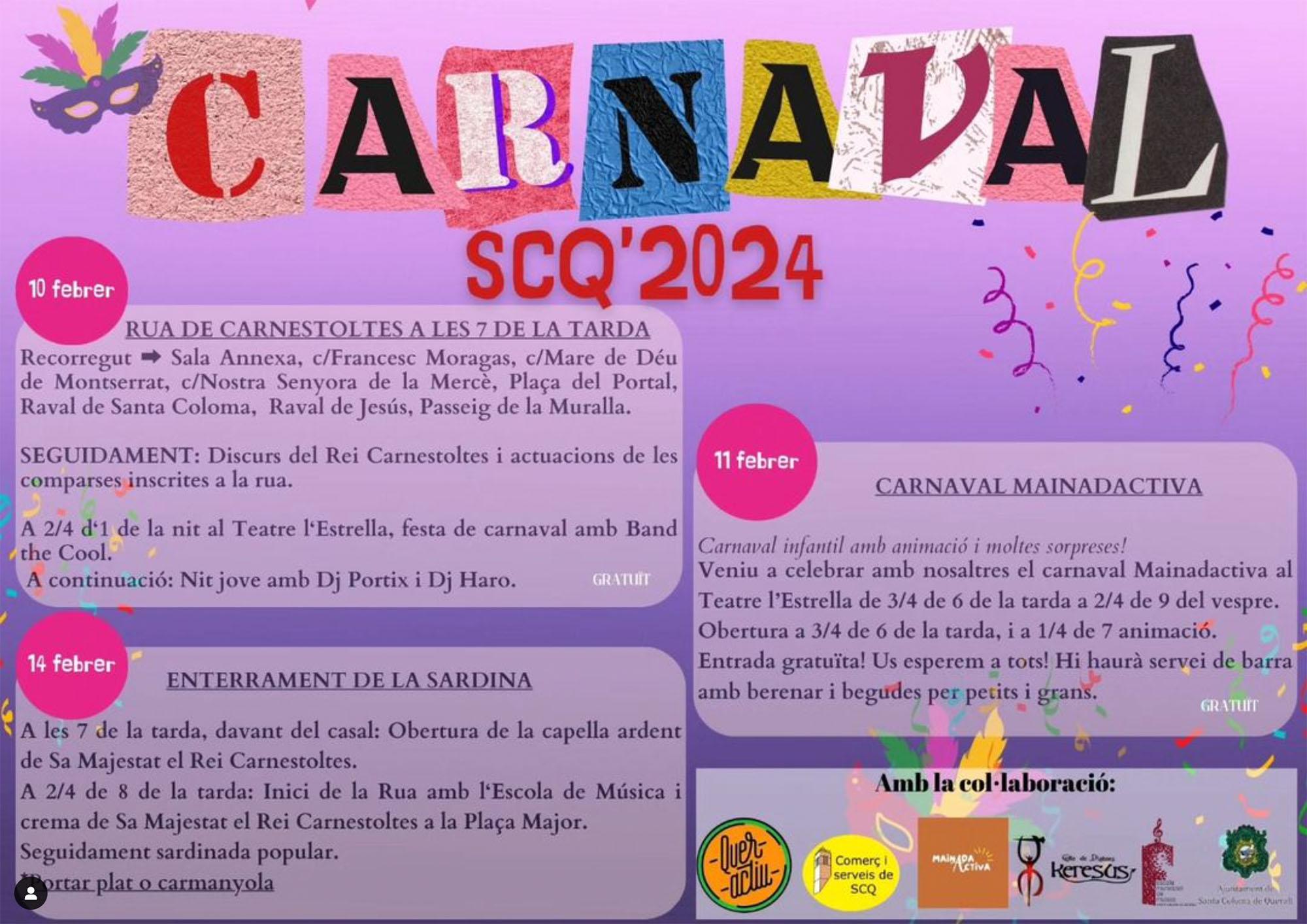cartell Carnaval de Santa Coloma de Queralt 2024