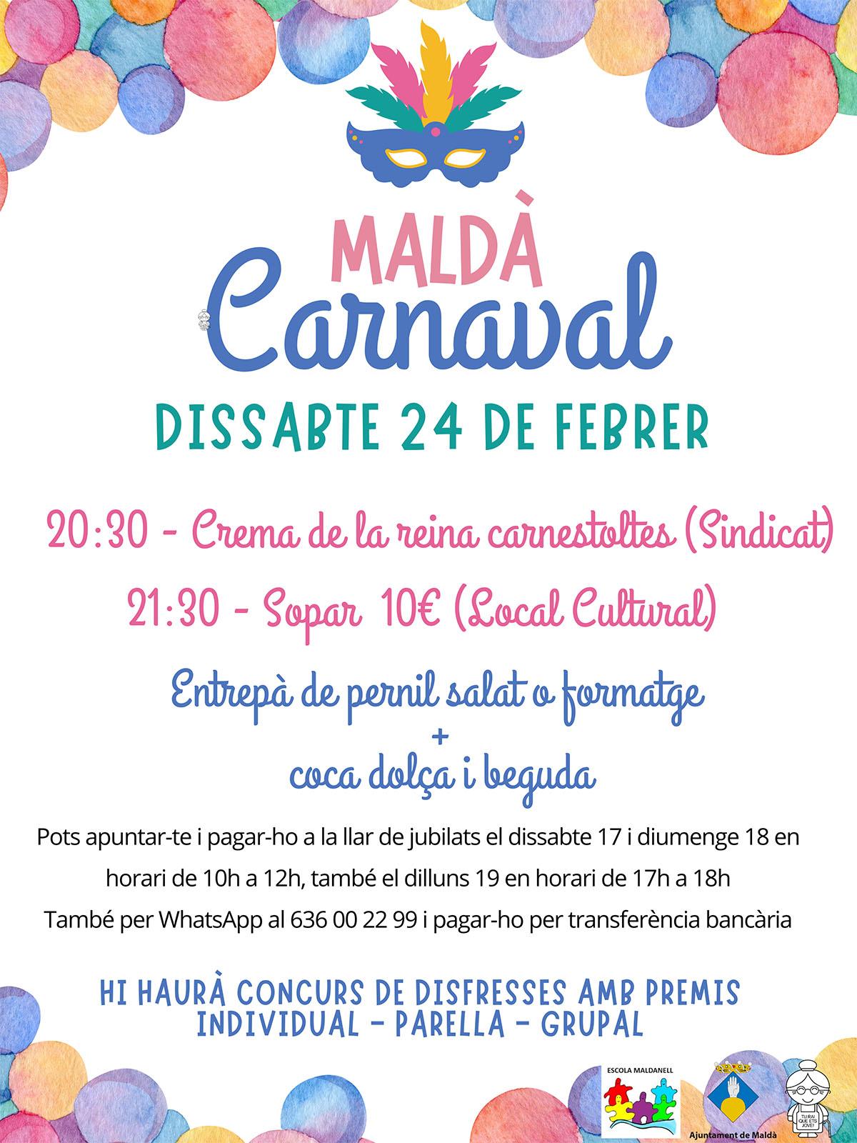 cartell Carnaval de Maldà 2024