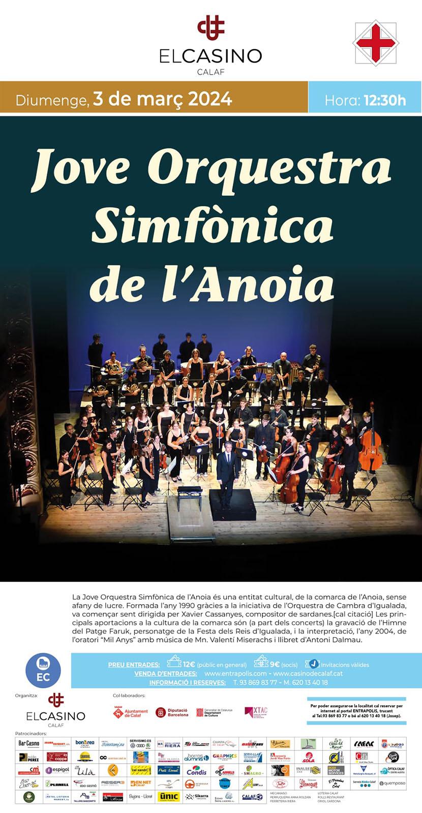cartell Concert de la Jove Orquestra Simfònica de l’Anoia