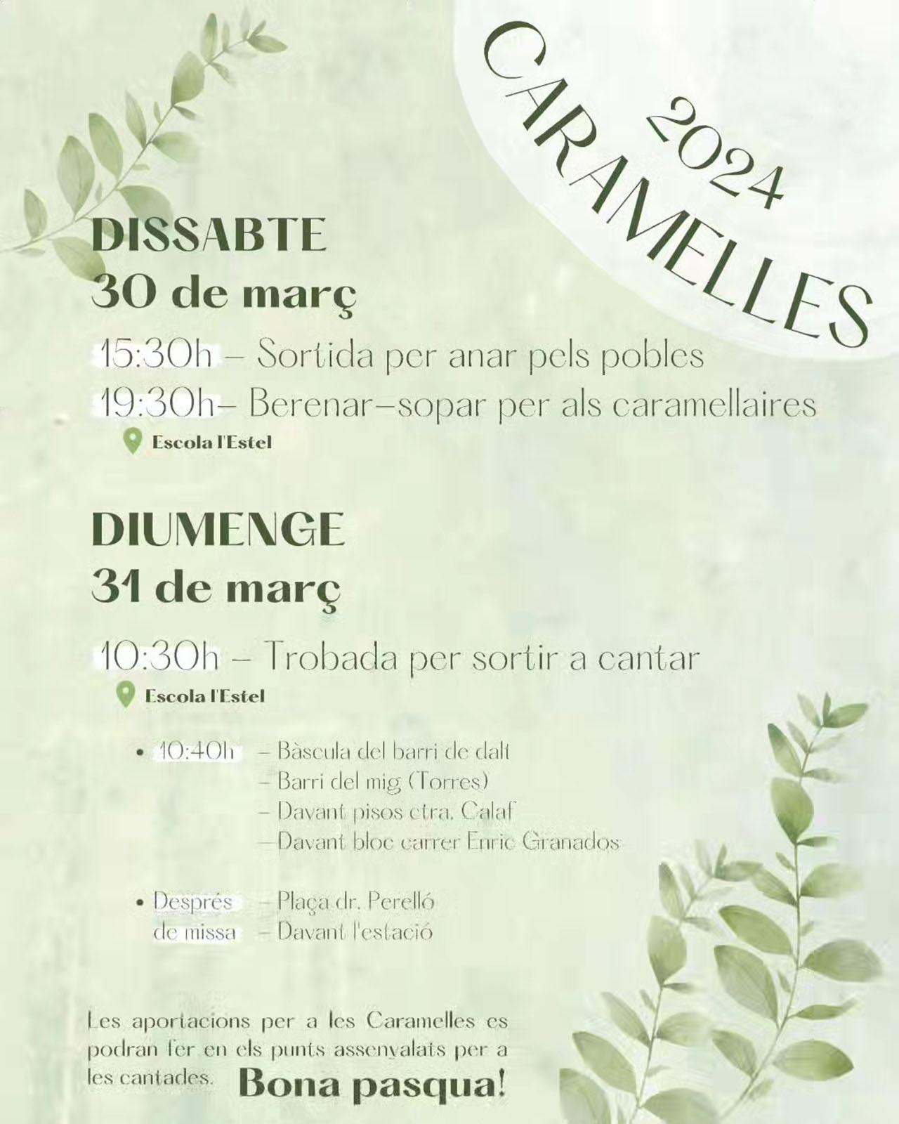 cartell Caramelles 2024 a Sant Guim de Freixenet