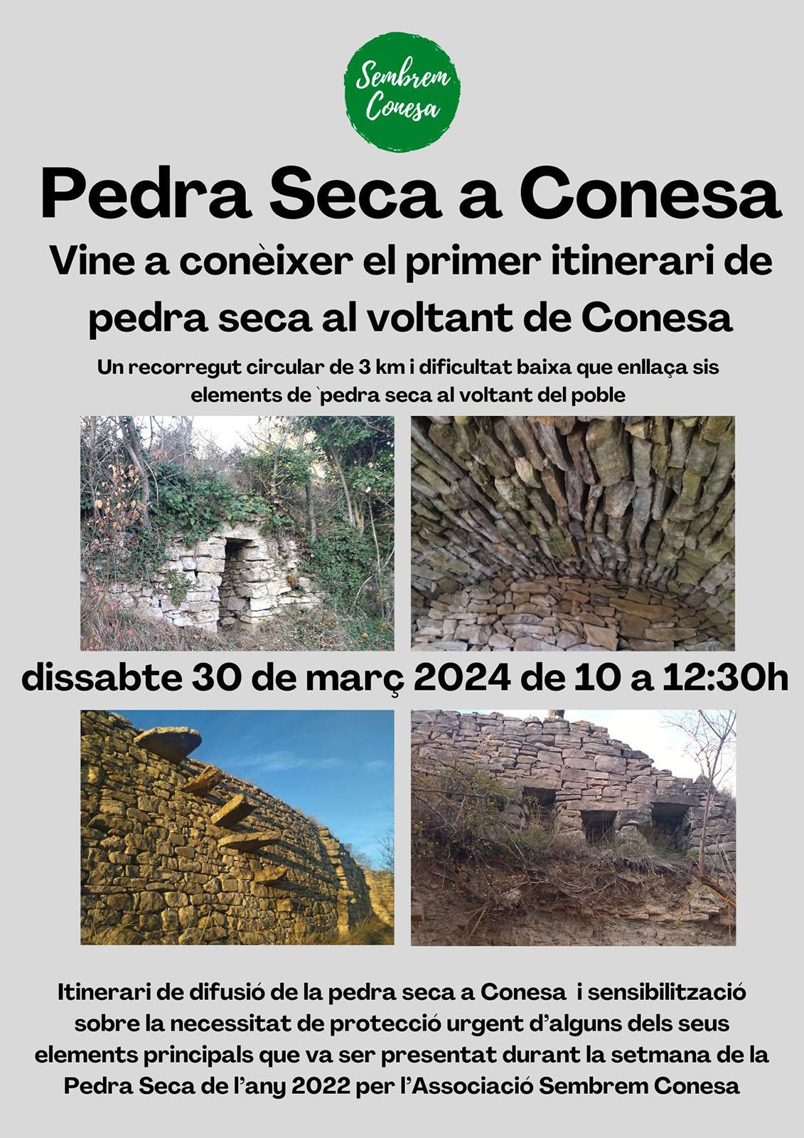 cartell itinerari de pedra seca a Conesa