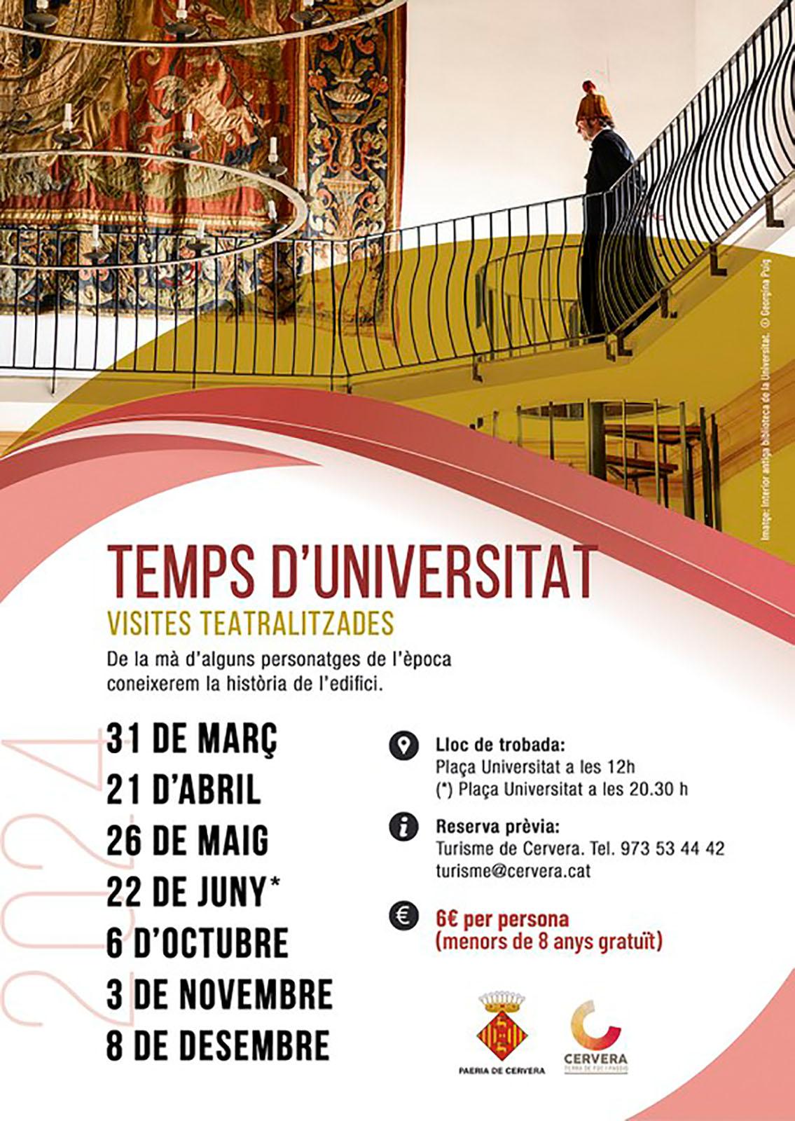 cartell Visita teatralitzada Temps d'Universitat 2024