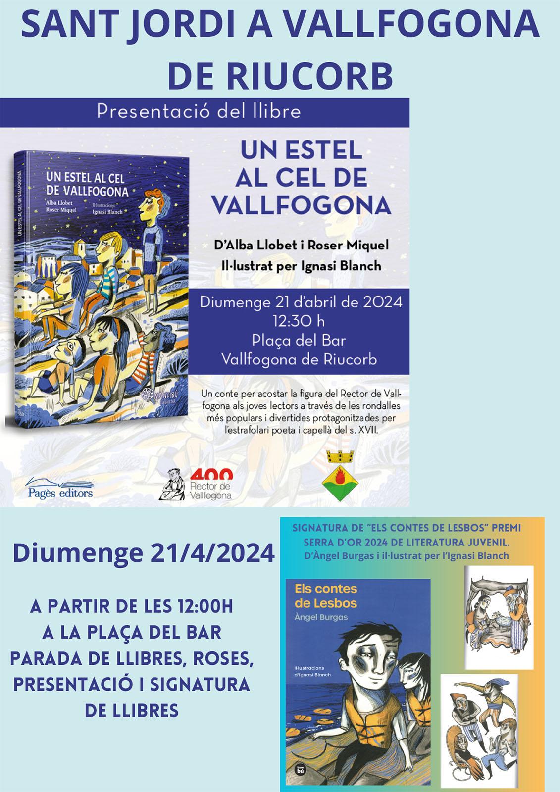 cartell Diada de Sant Jordi 2024 a Vallfogona de Riucorb