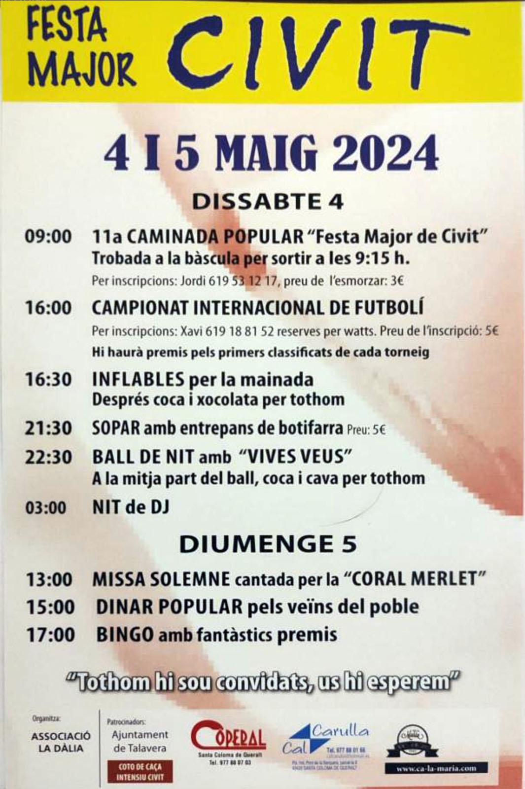 cartell Festa Major de Civit 2024