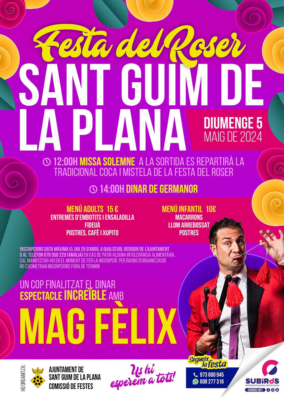 cartell Festa del Roser Sant Guim de la Plana 2024