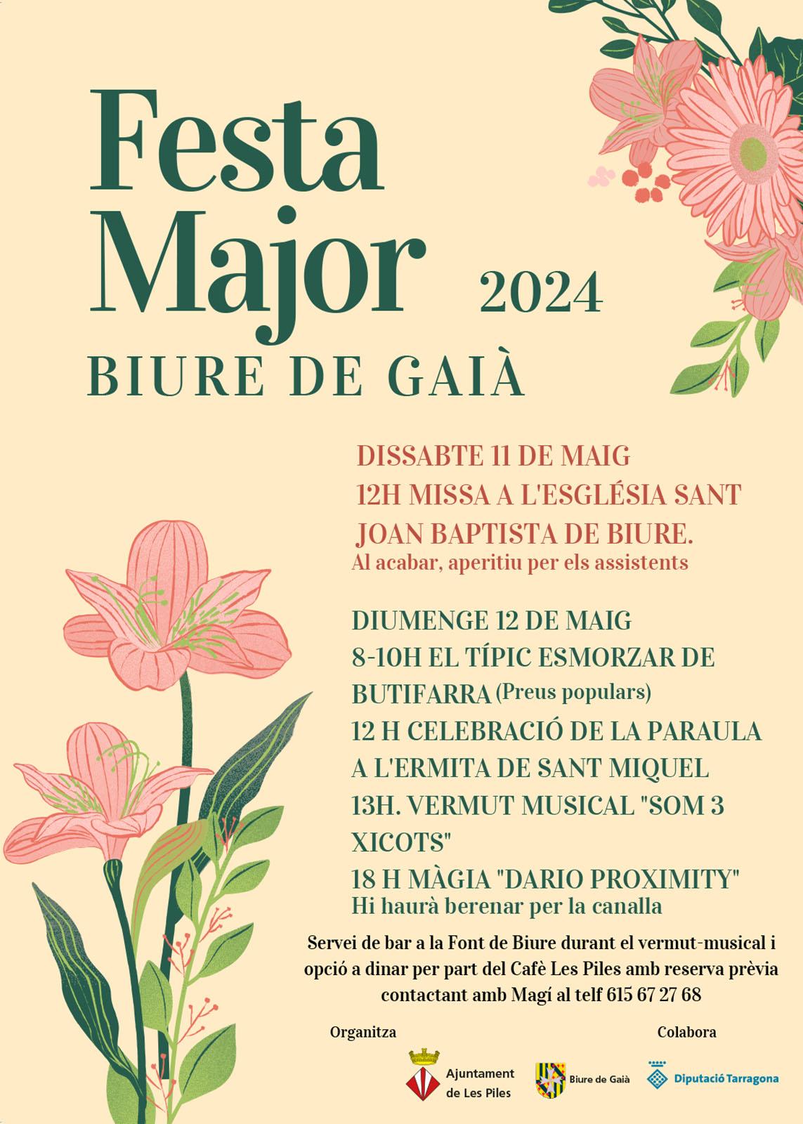 cartell Festa Major de Biure de Gaià 2024
