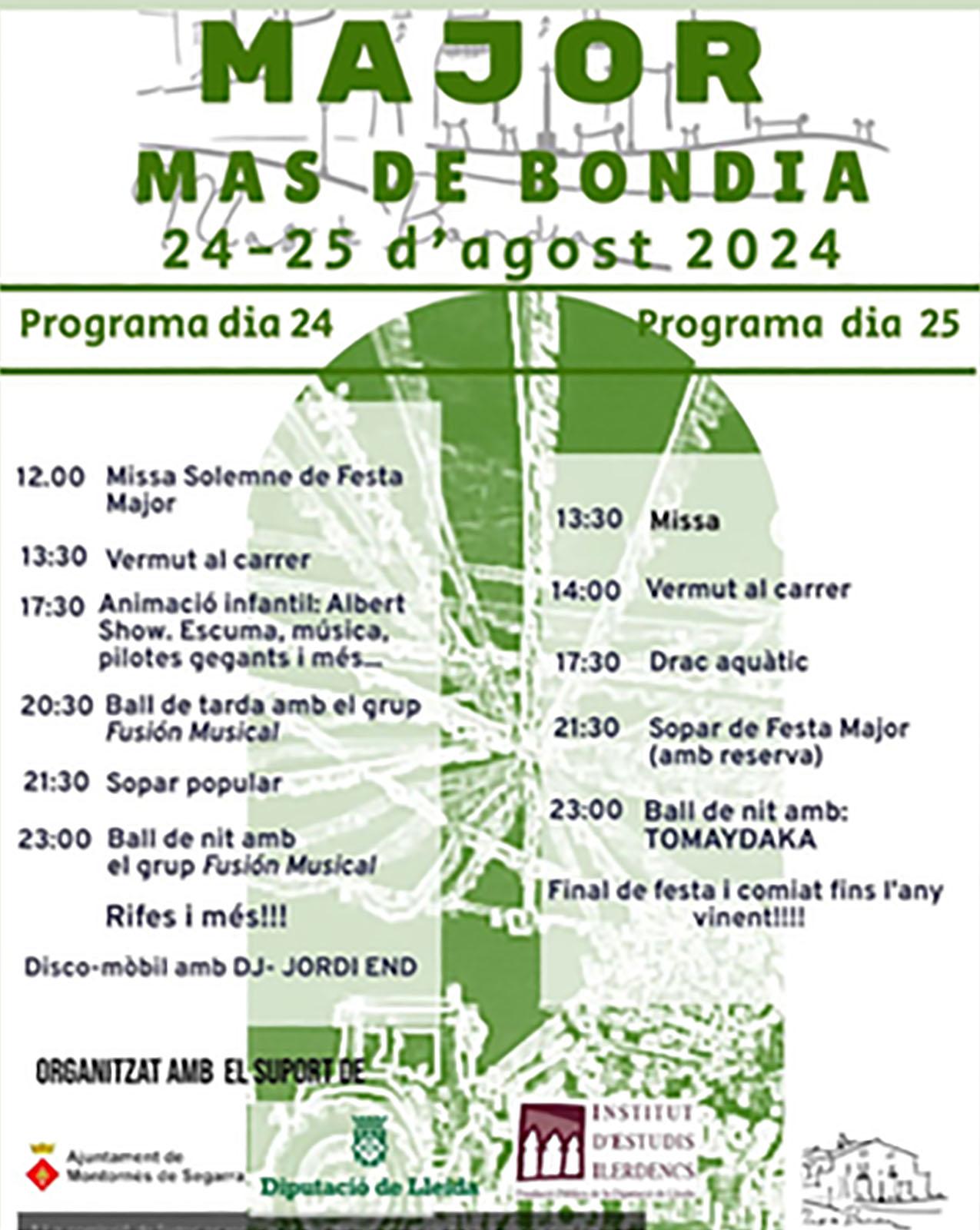 cartell Festa Major del Mas de Bondia 2024 cartell Festa Major del Mas de Bondia 2024