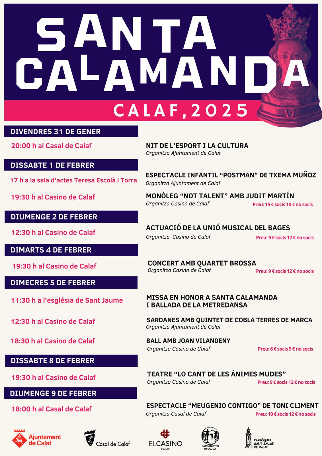 cartell Festa Major de Santa Calamanda 2025 cartell Festa Major de Santa Calamanda 2025