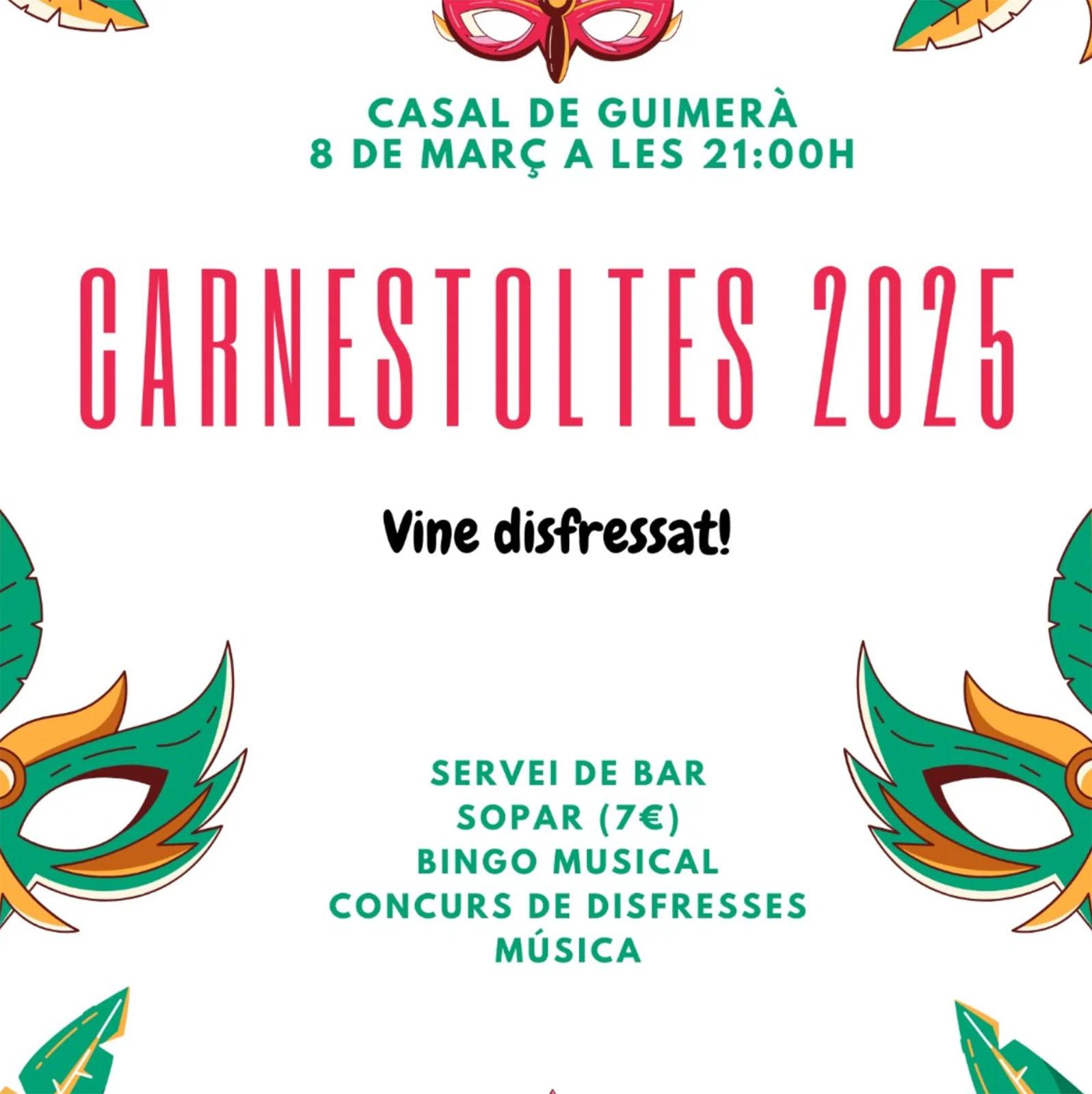 cartell Carnestoltes de Guimerà 2025 cartell Carnestoltes de Guimerà 2025