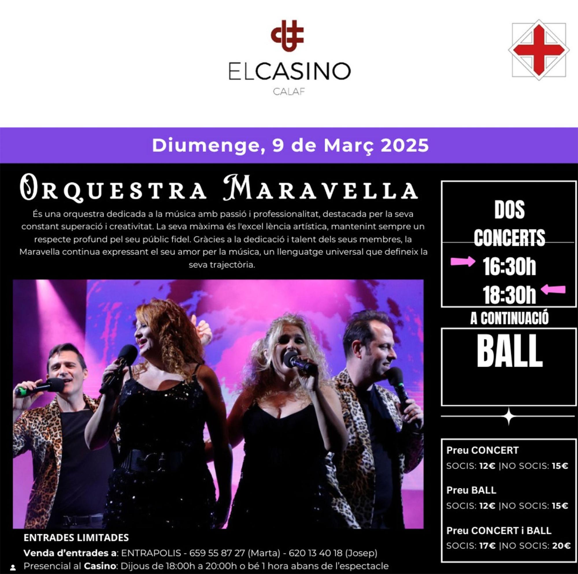 cartell Concert i Ball amb l'Orquestra Maravella cartell Concert i Ball amb l'Orquestra Maravella