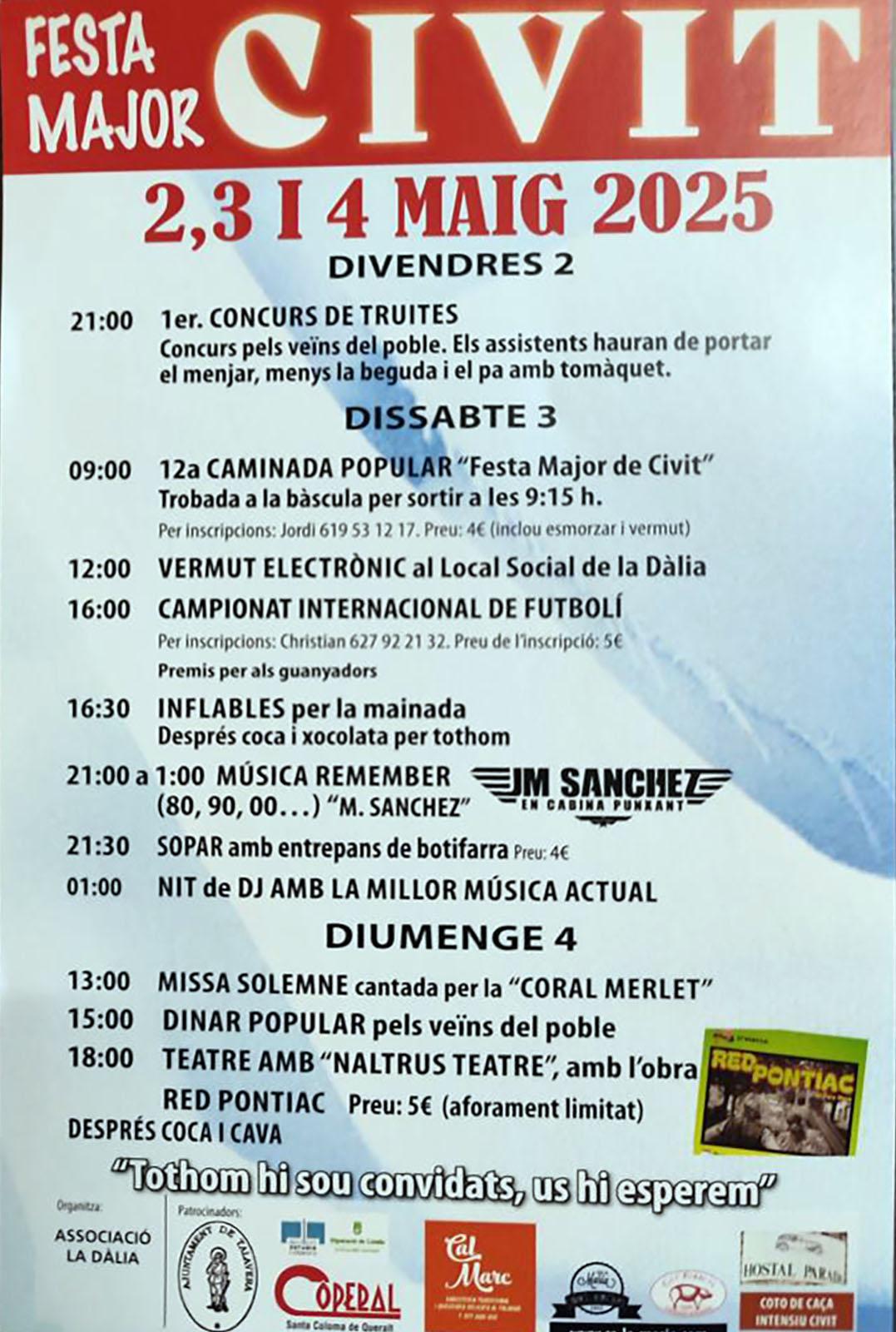 cartell Festa Major de Civit 2025 cartell Festa Major de Civit 2025