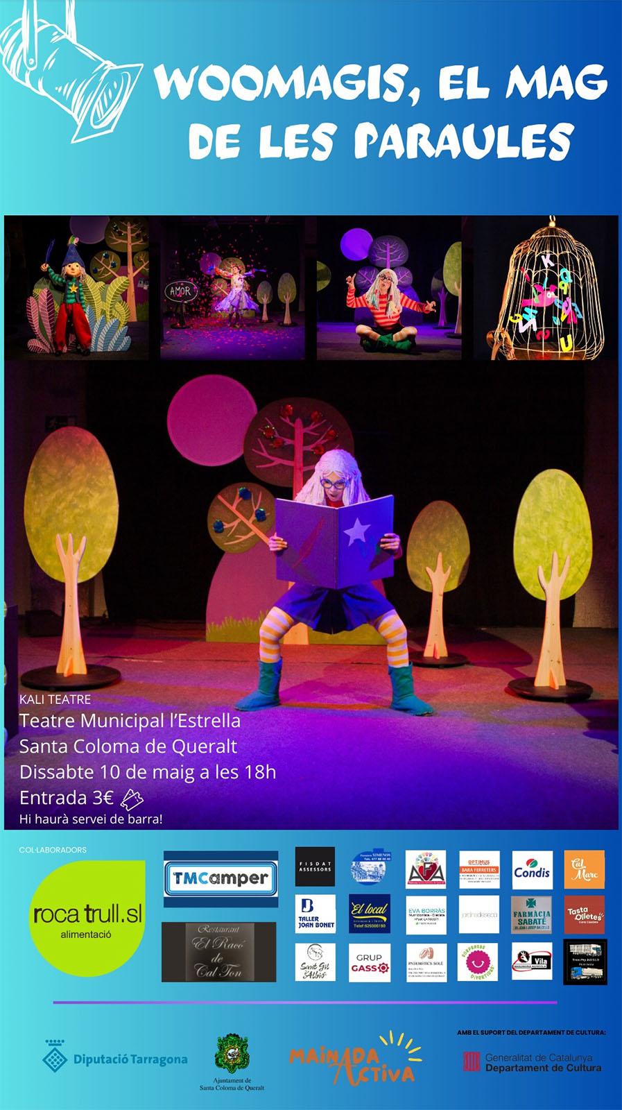 cartell Espectacle 'Woomagis, el mag de les paraules' cartell Espectacle 'Woomagis, el mag de les paraules'