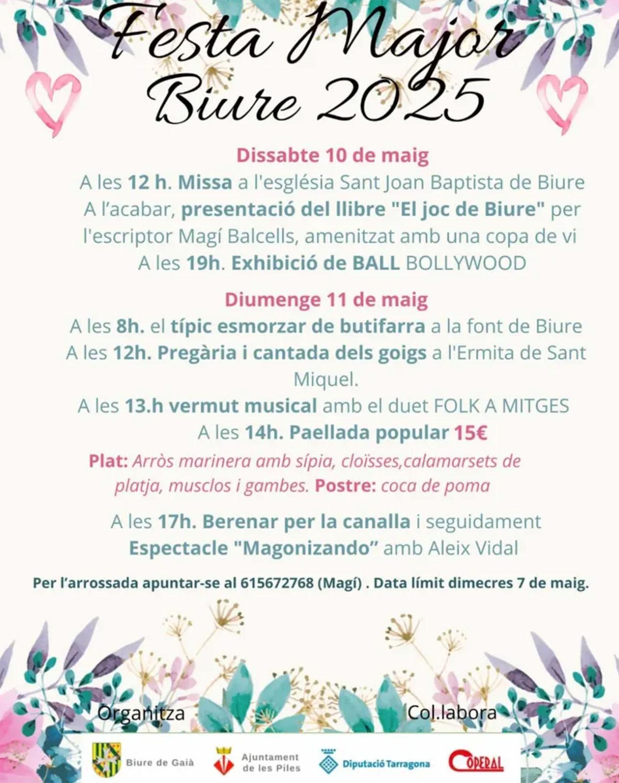 cartell Festa Major de Biure de Gaià 2025 cartell Festa Major de Biure de Gaià 2025