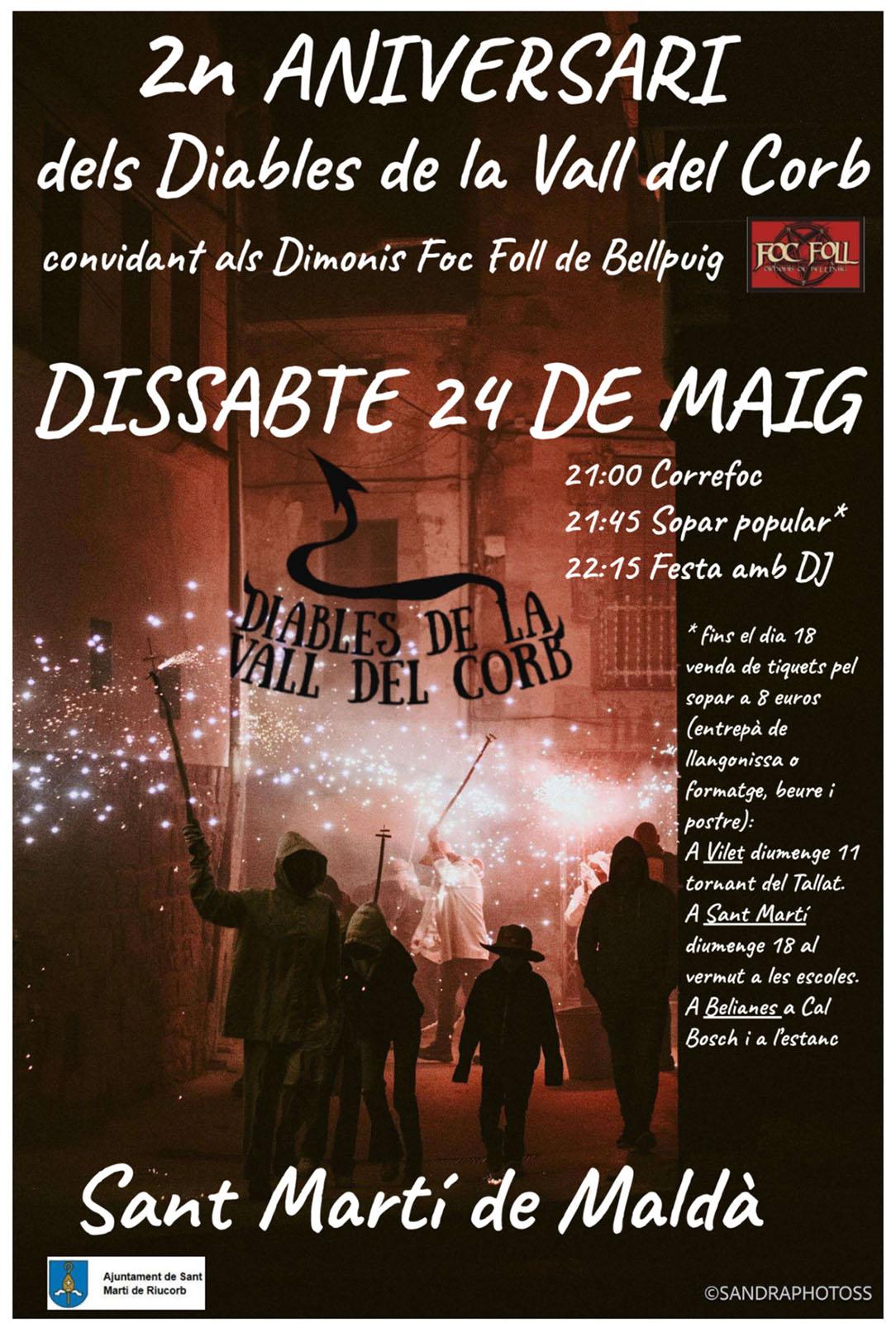 cartell 2n aniversari dels Diables de la Vall del Corb cartell 2n aniversari dels Diables de la Vall del Corb