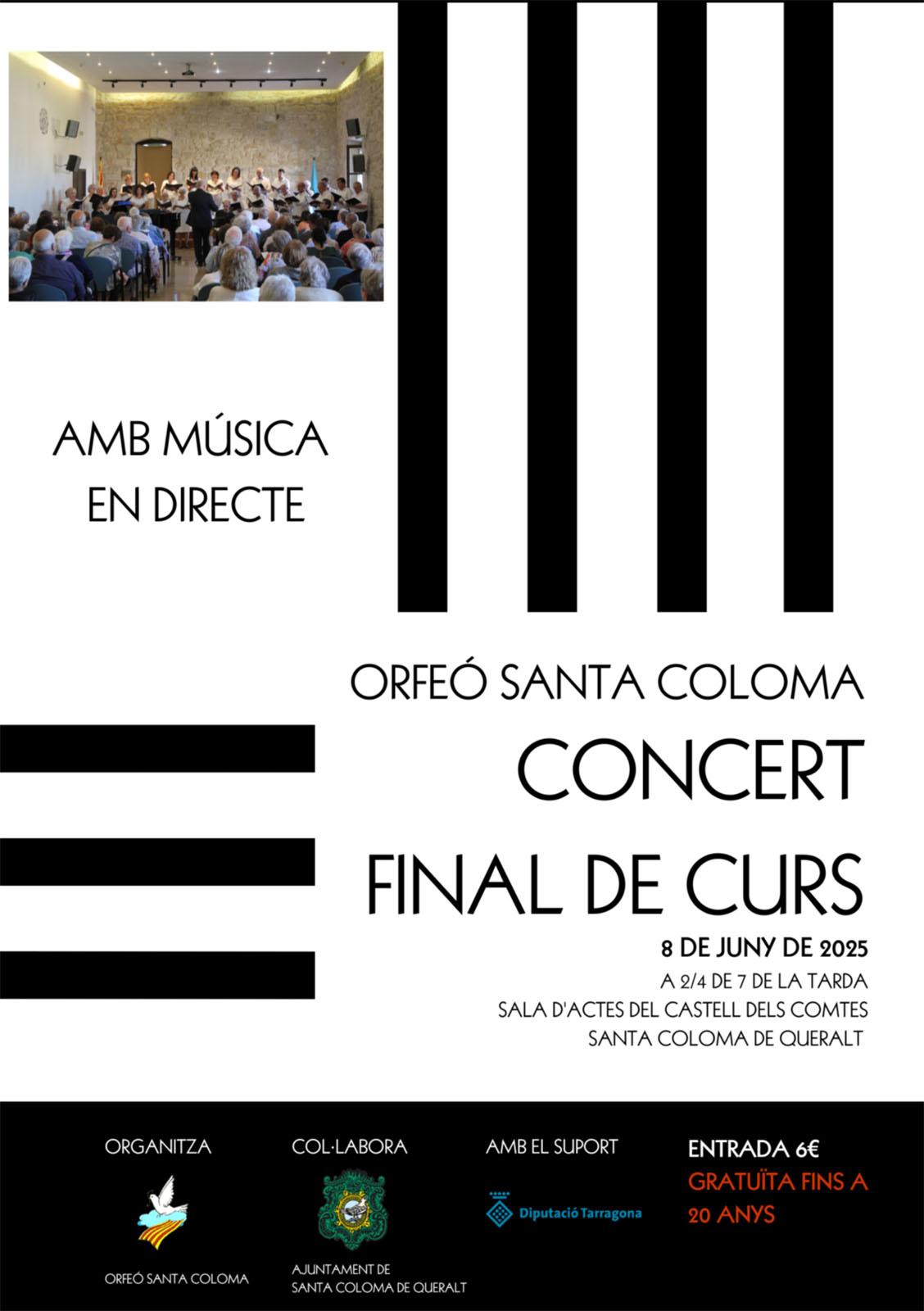 cartell Concert de Final de Curs  de l’Orfeó Santa Coloma