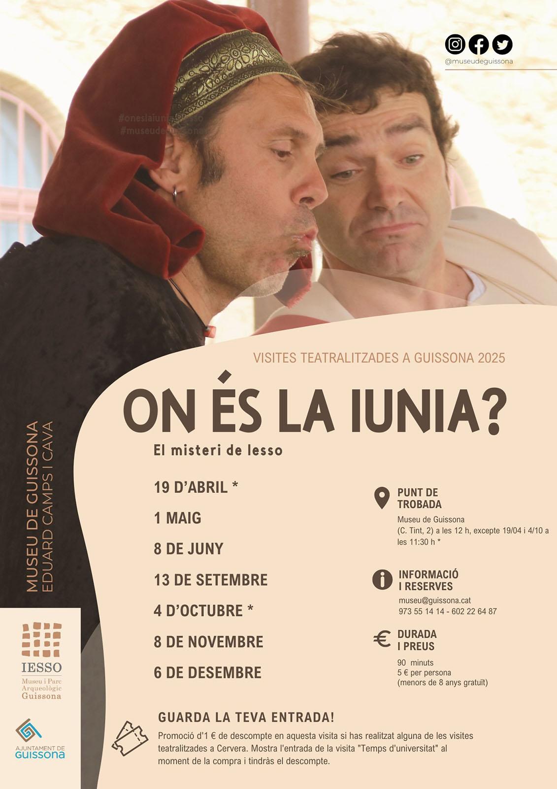 cartell Visita teatralitzada 'On és la Iunia?' 2025 cartell Visita teatralitzada 'On és la Iunia?' 2025