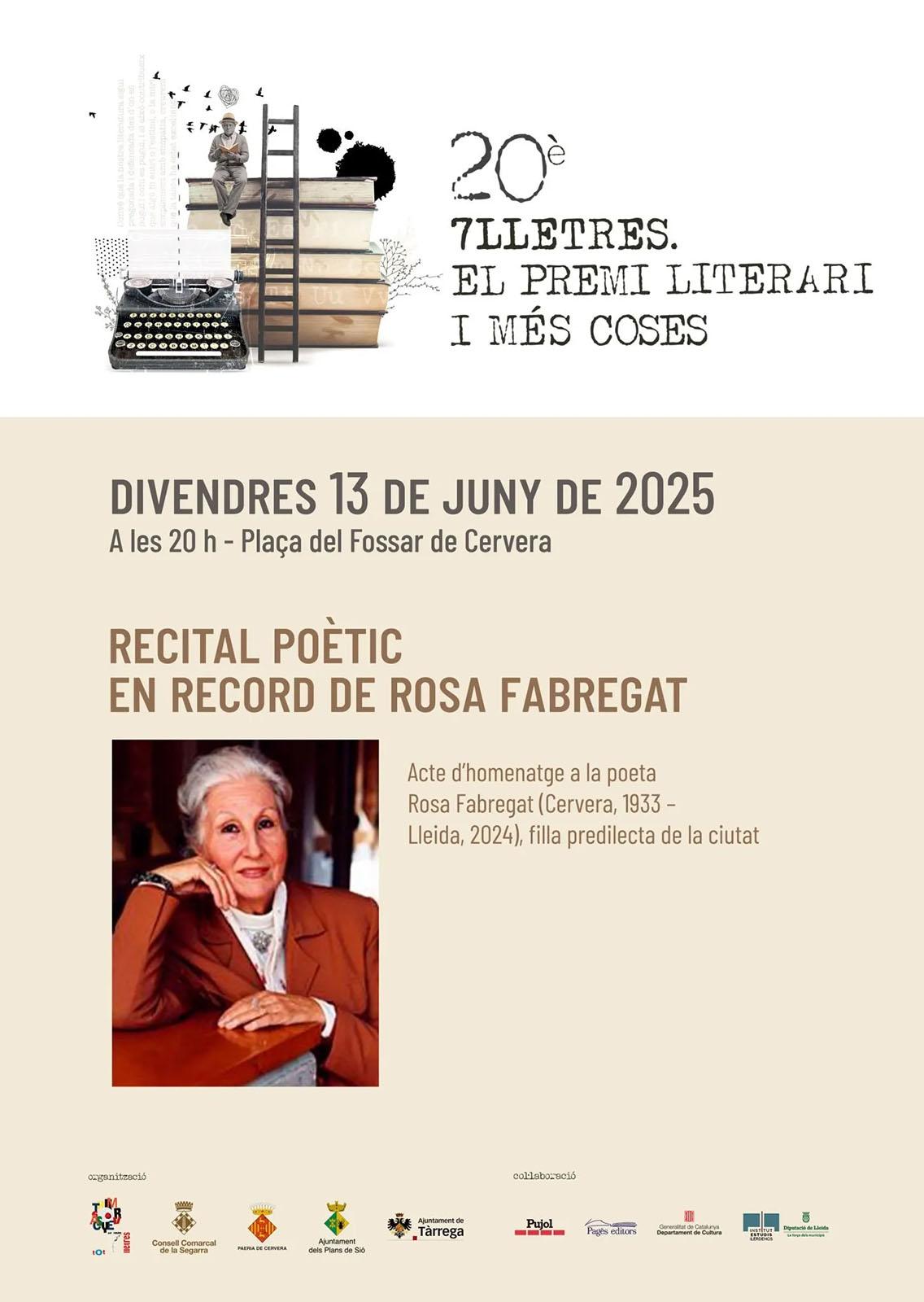 cartell Recital poètic en record de Rosa Fabregat cartell Recital poètic en record de Rosa Fabregat