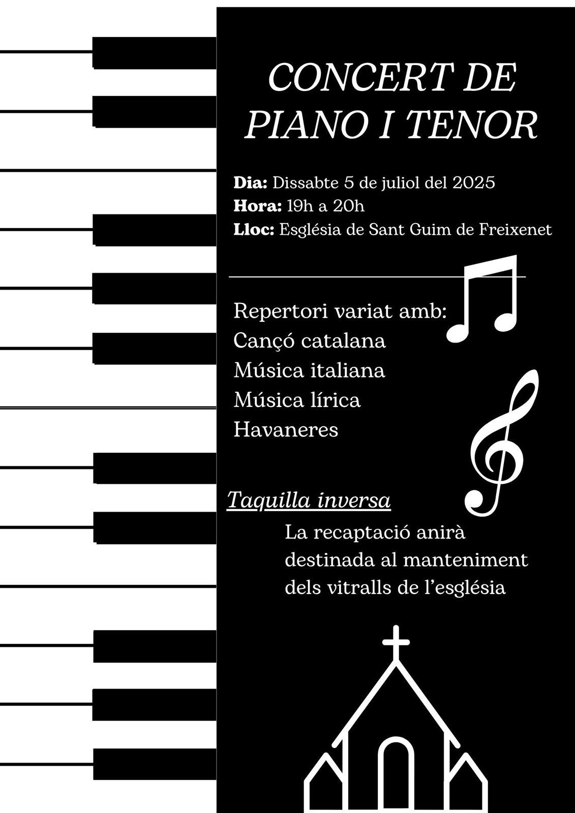cartell Concert de piano i tenor cartell Concert de piano i tenor