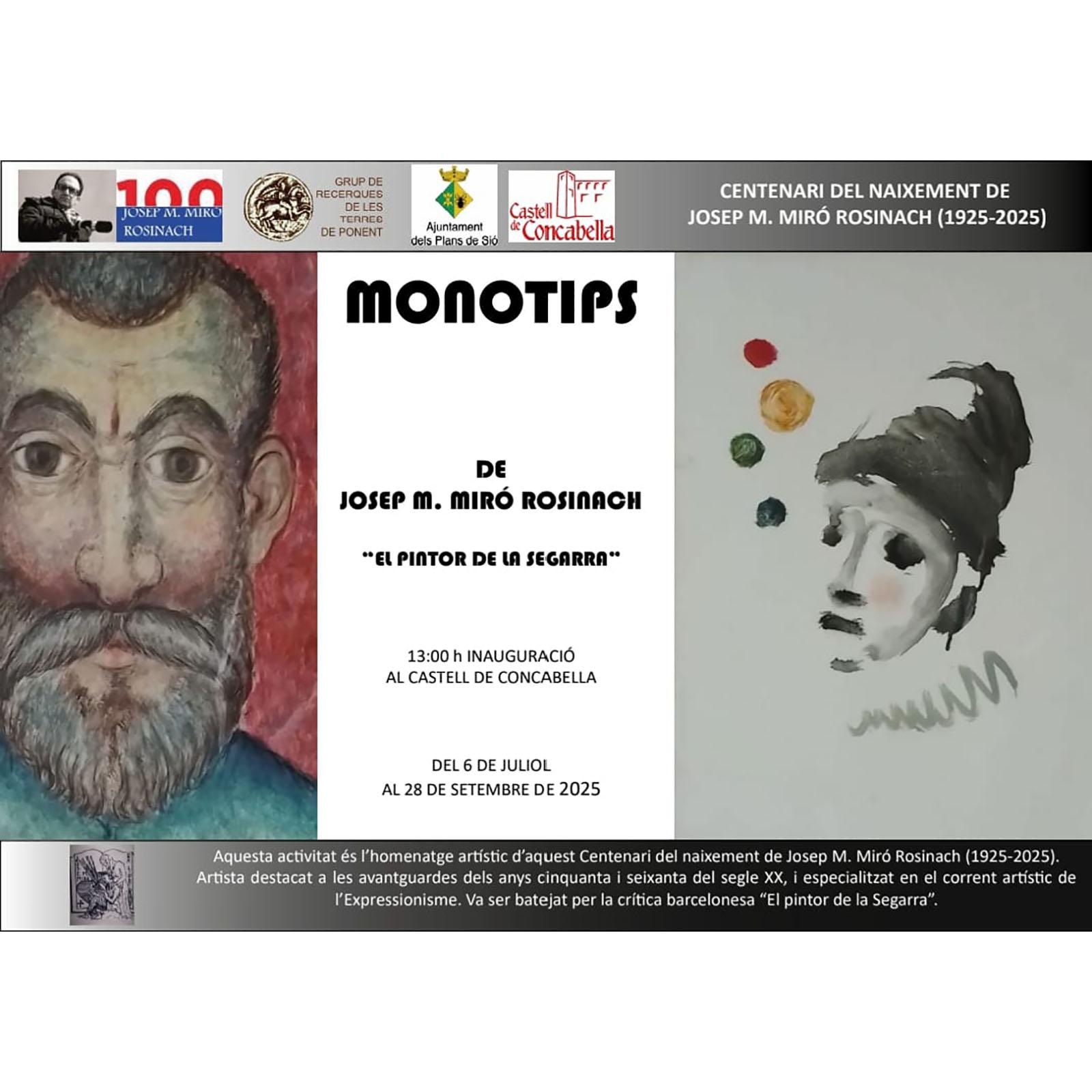 cartell Exposició commemorativa del centenari de Miró Rosinach cartell Exposició commemorativa del centenari de Miró Rosinach