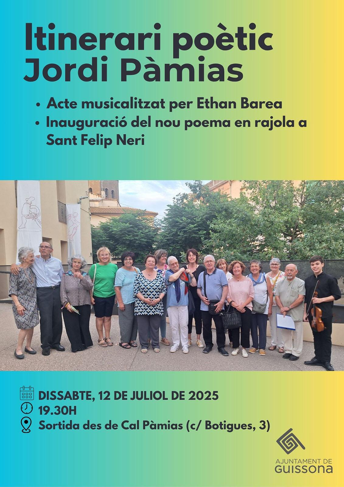 cartell Itinerari poètic Jordi Pàmias 2025 cartell Itinerari poètic Jordi Pàmias 2025