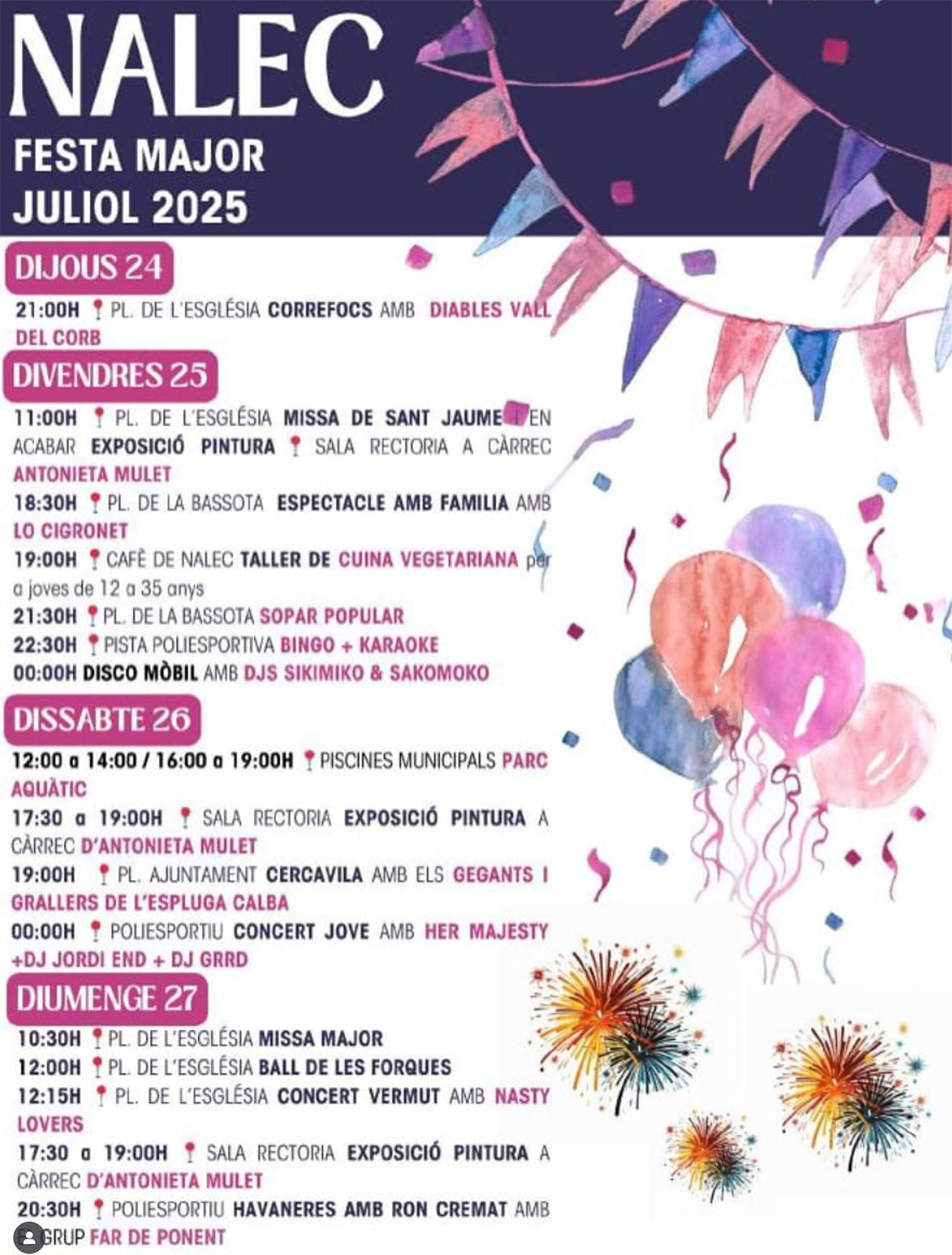 cartell Festa Major de Nalec 2025