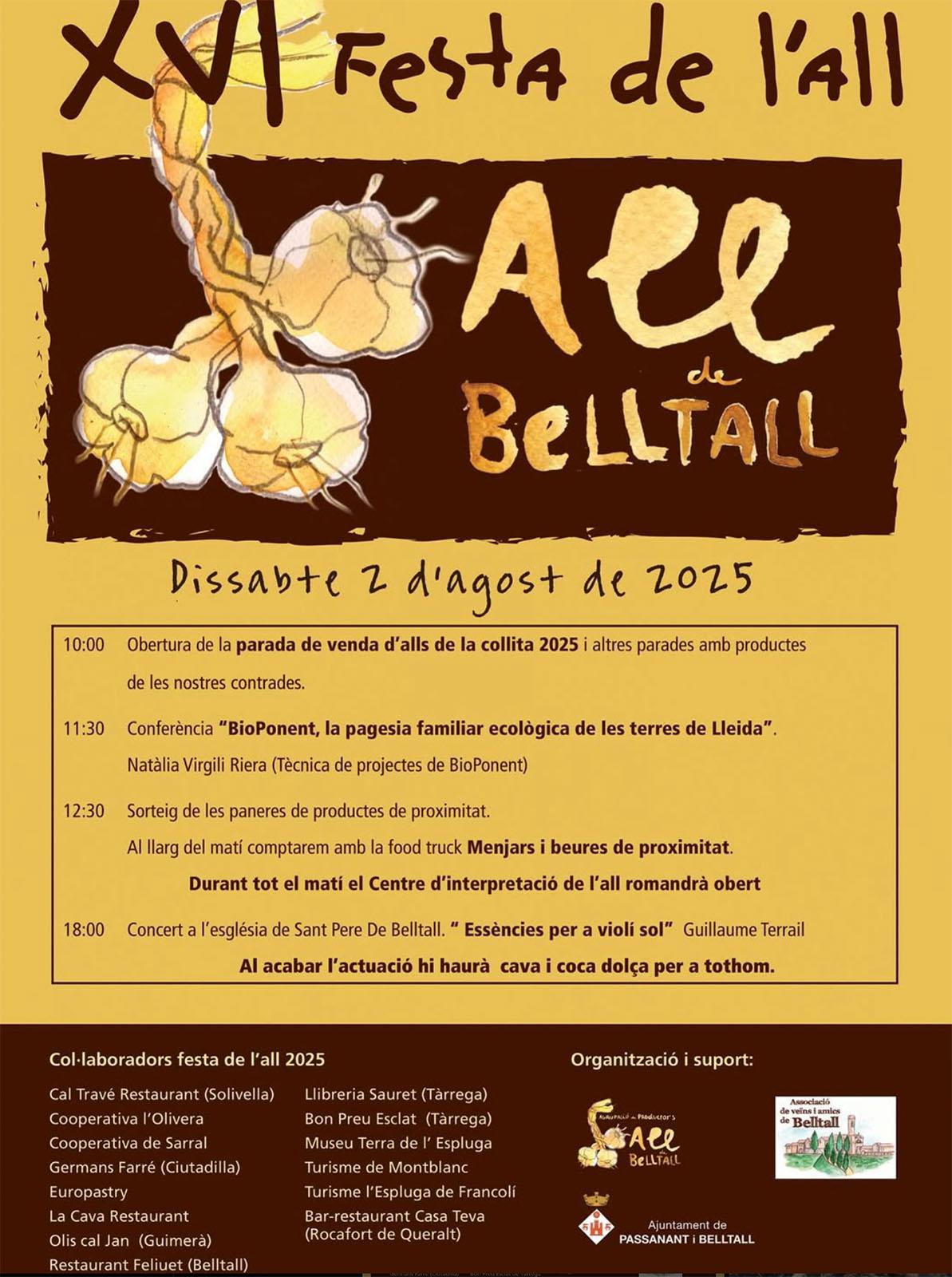 cartell XVIa Festa de l'all de Belltall