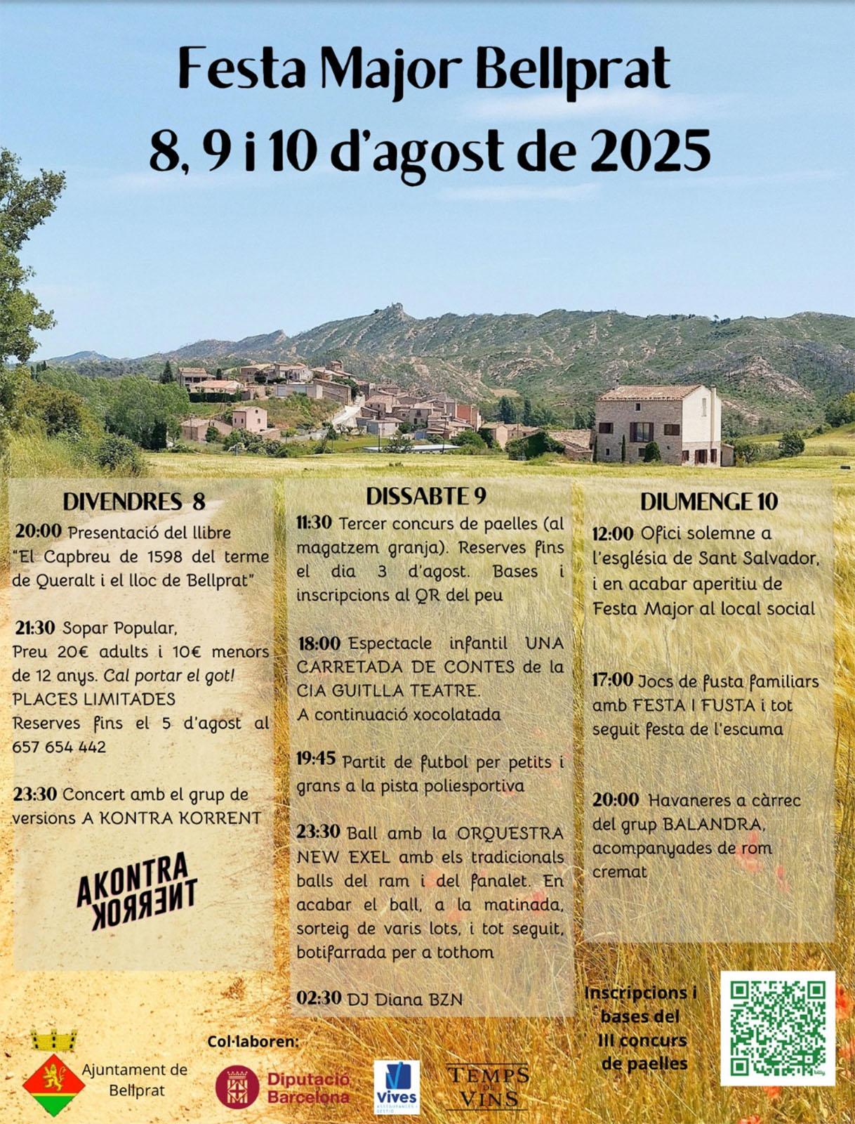 cartell Festa major de Bellprat 2025 cartell Festa major de Bellprat 2025