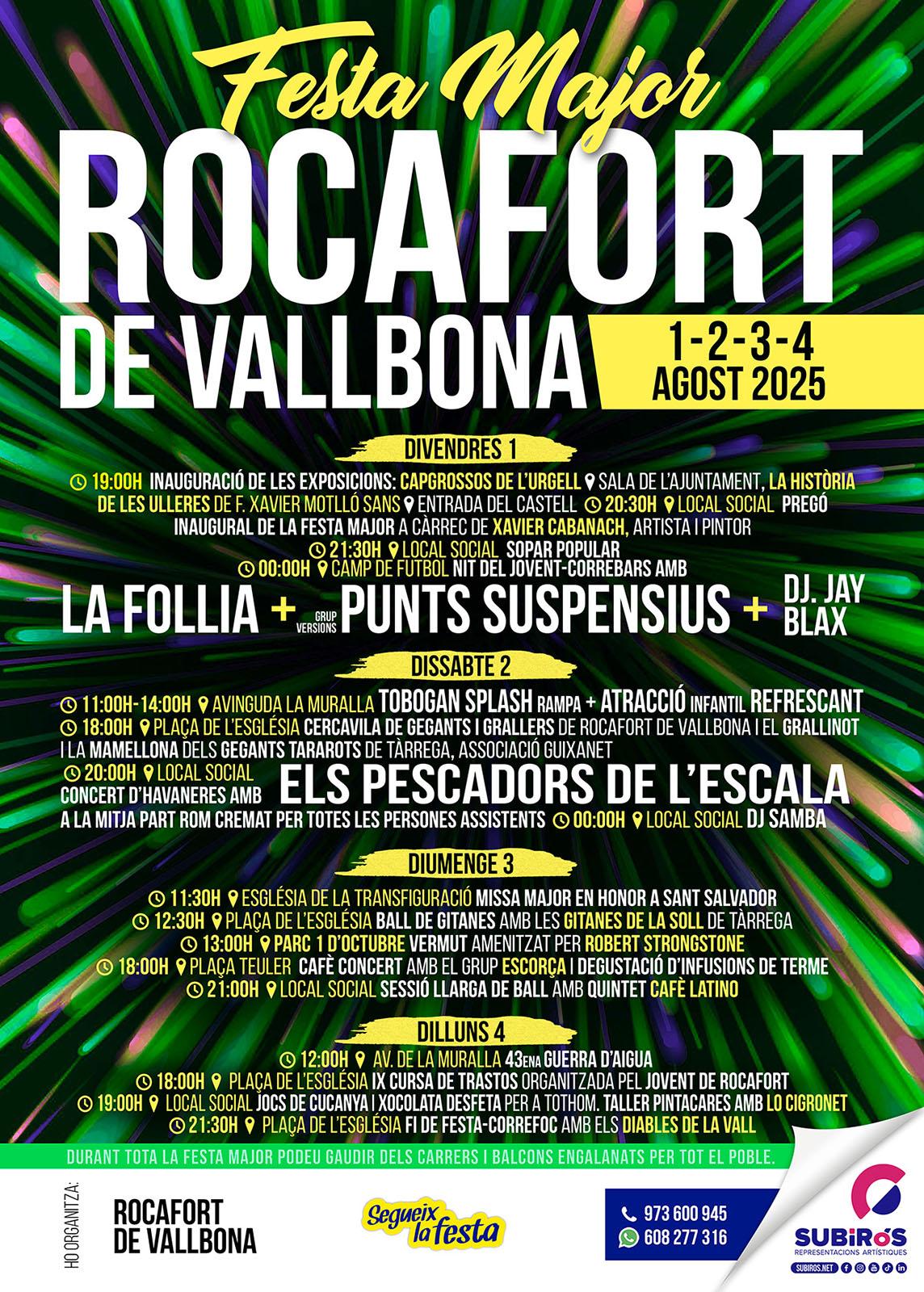 cartell Festa Major de Rocafort de Vallbona 2025 cartell Festa Major de Rocafort de Vallbona 2025