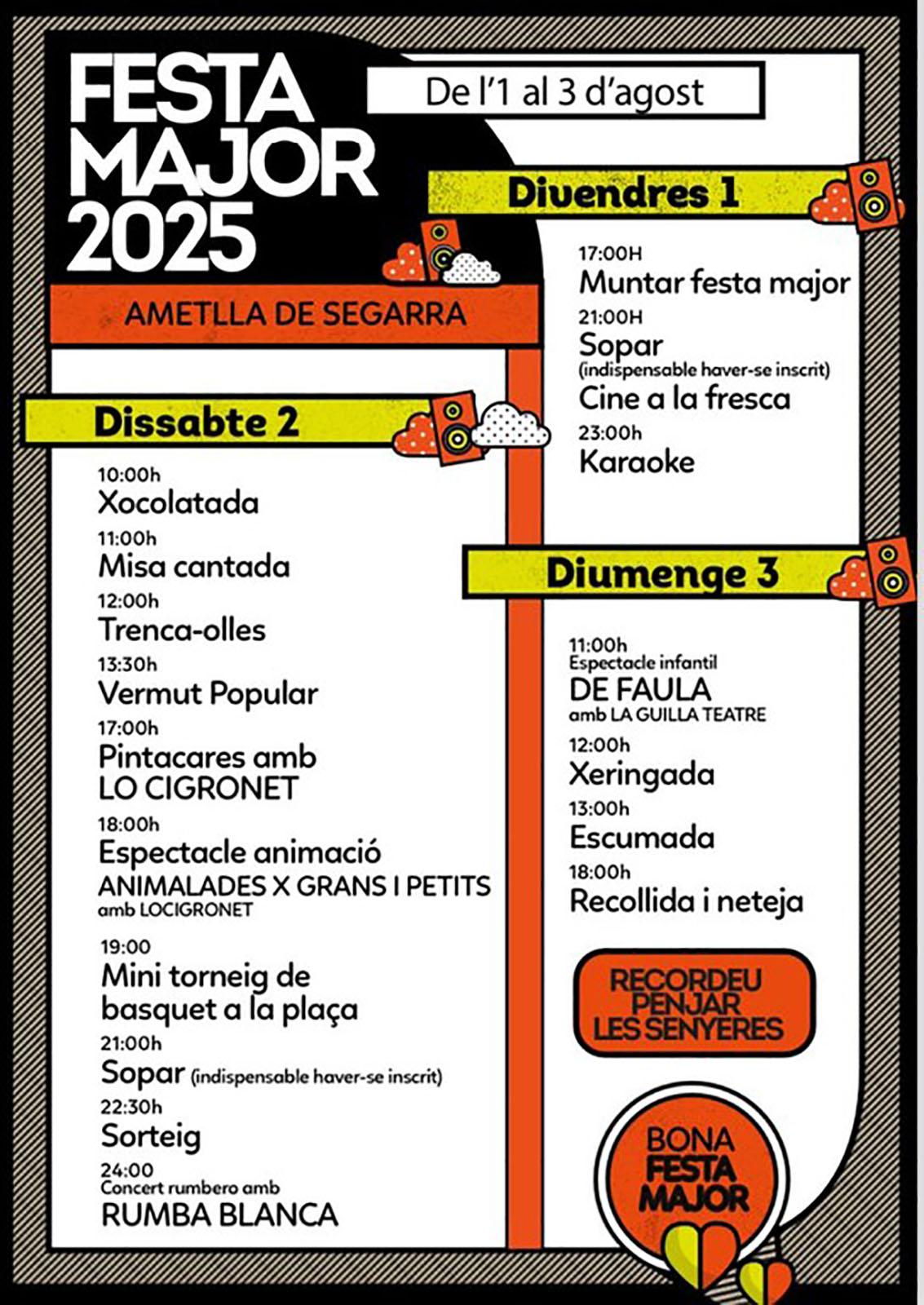 cartell Festa Major de l'Ametlla de Segarra 2025 cartell Festa Major de l'Ametlla de Segarra 2025