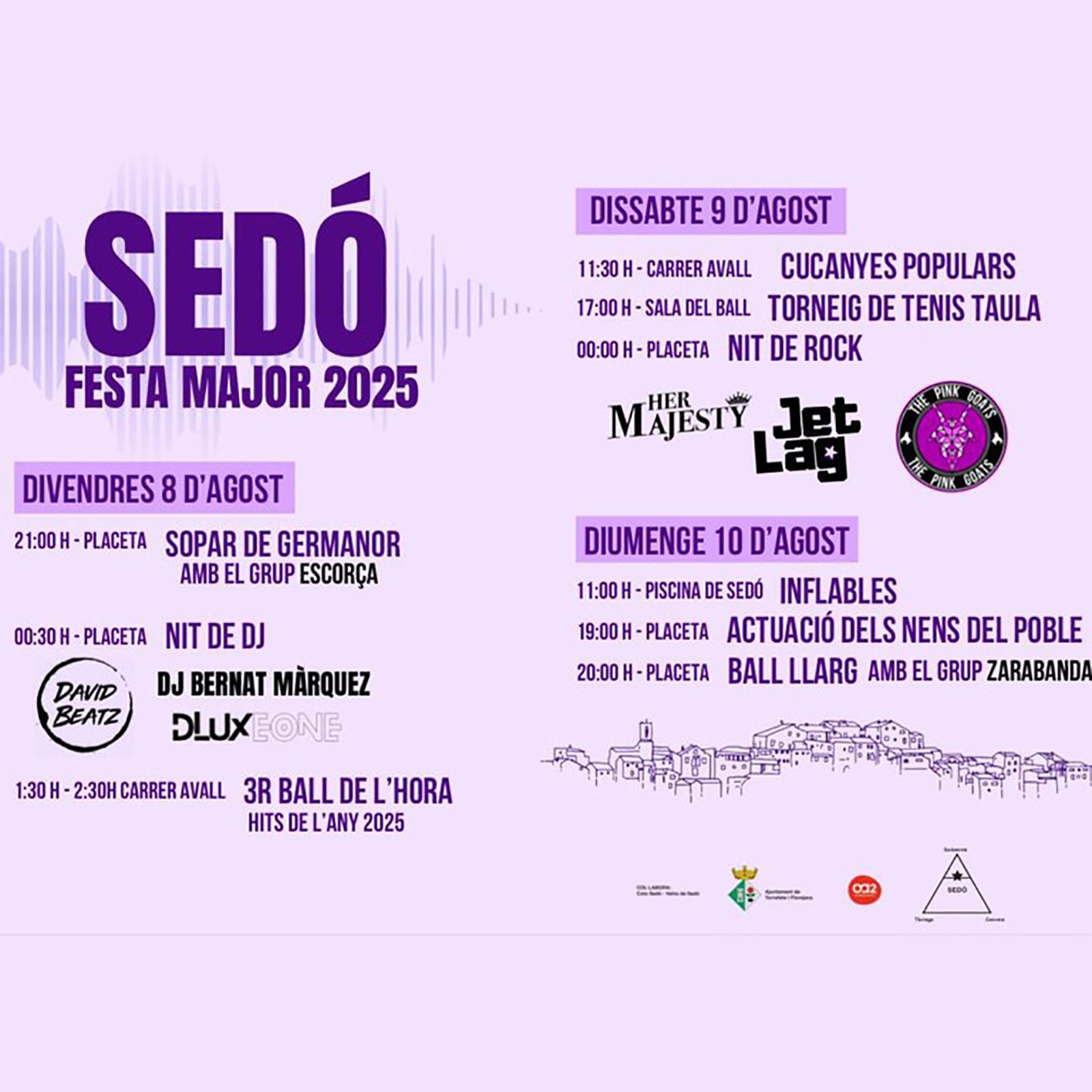 cartell Festa major de Sedó 2025 cartell Festa major de Sedó 2025
