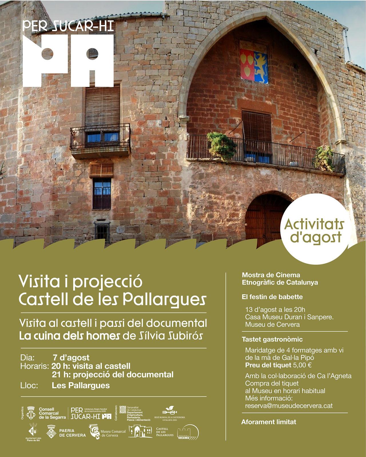 cartell Visita i projecció al castell de Les Pallargues cartell Visita i projecció al castell de Les Pallargues