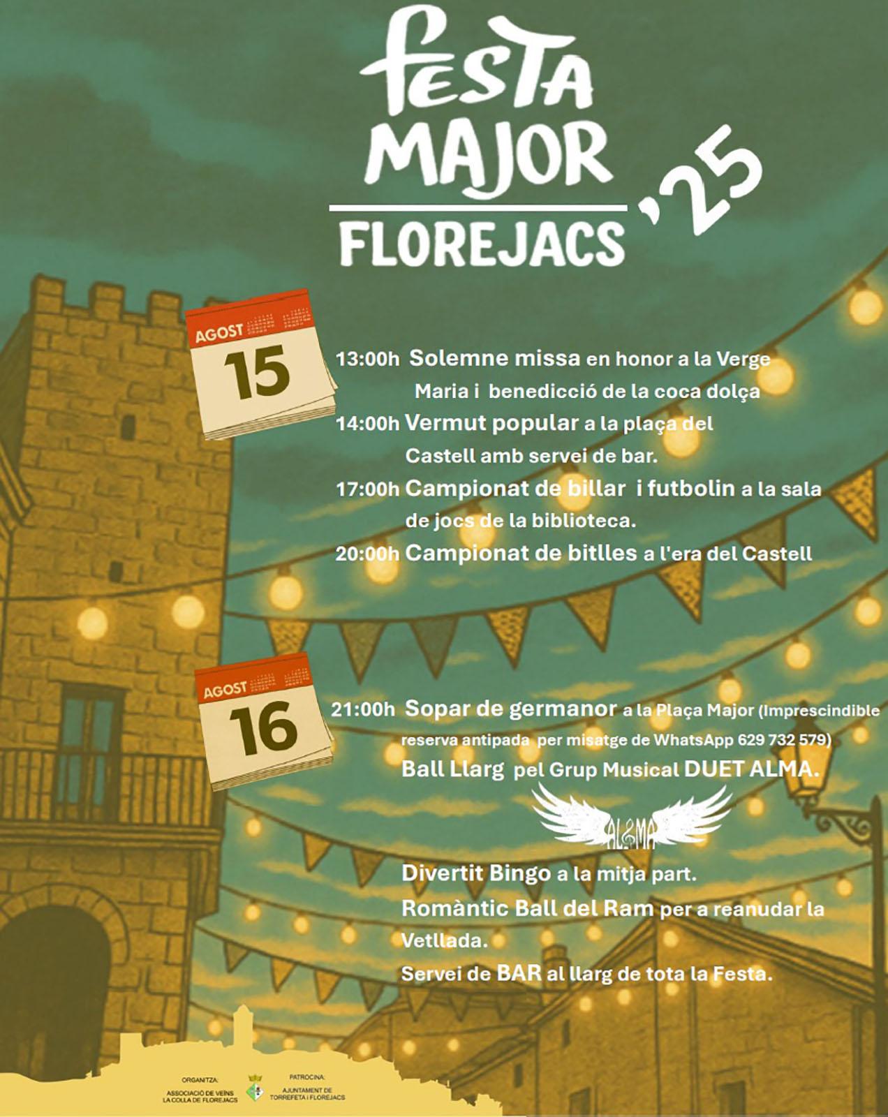 cartell Festa Major de Florejacs 2025