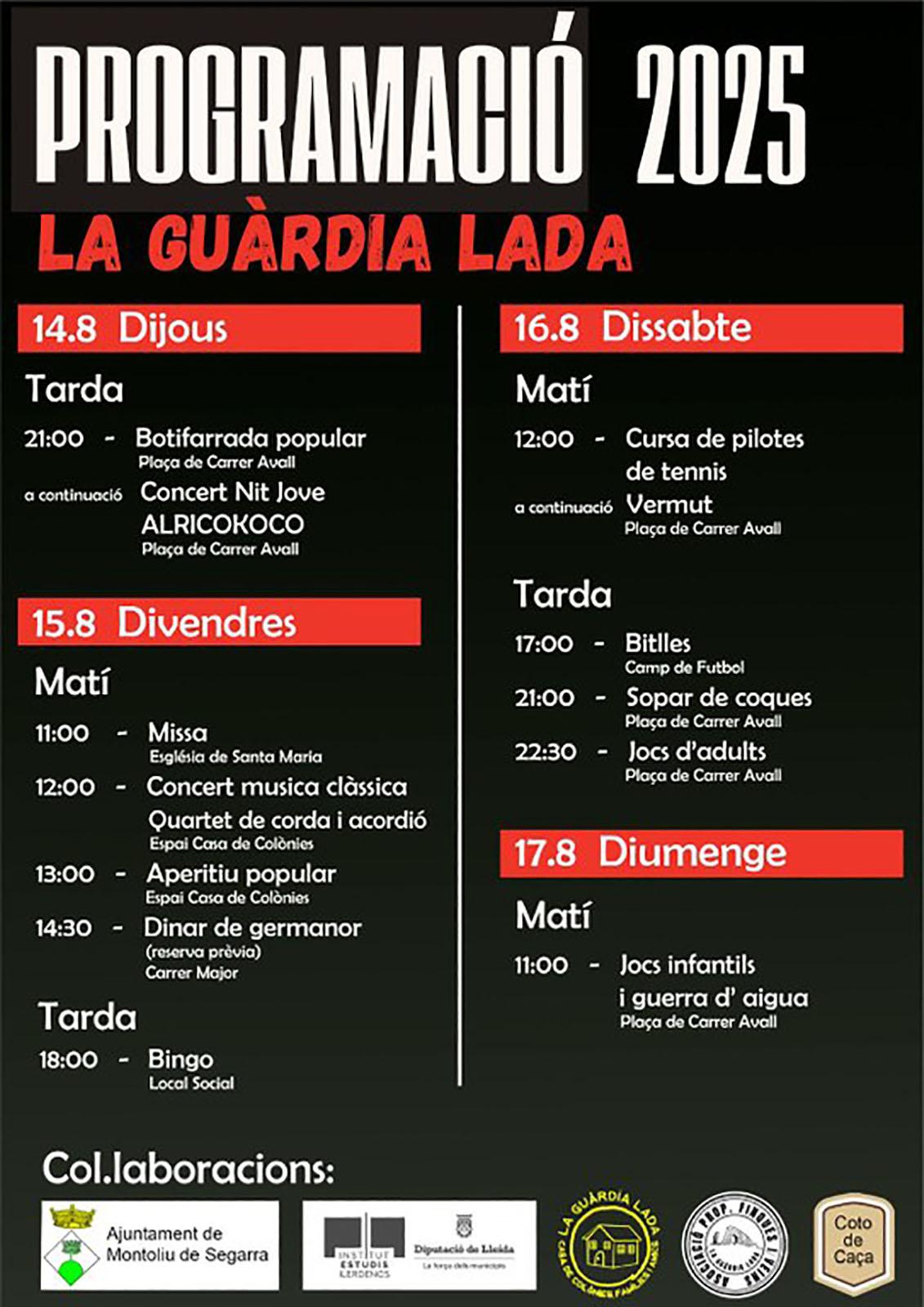 cartell Festa Major de La Guàrdia Lada 2025