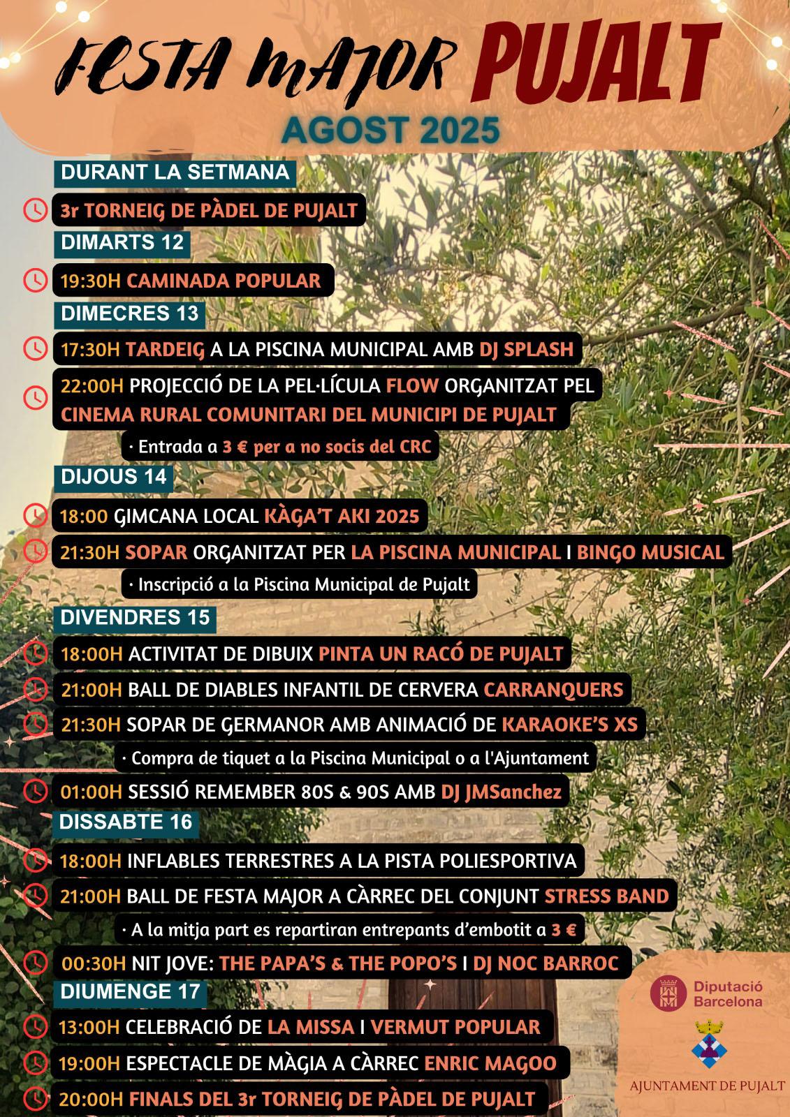 cartell Festa Major de Pujalt 2025