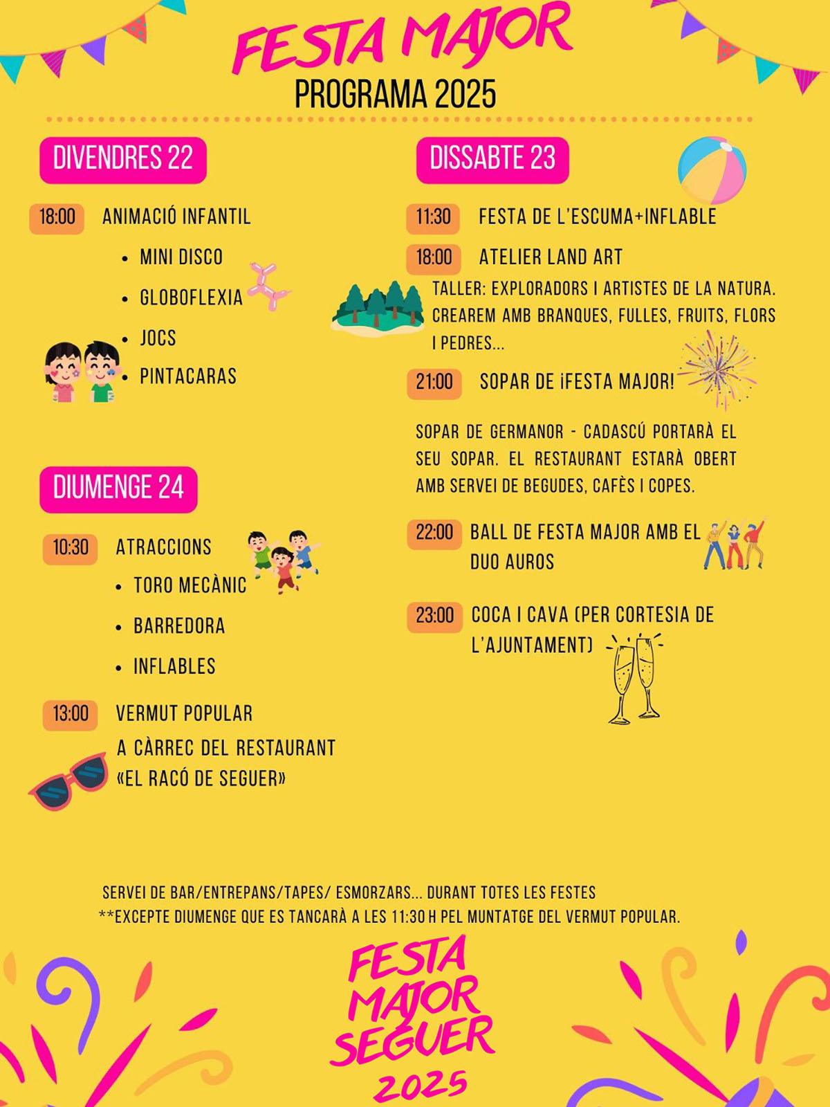 cartell Festa Major de Seguer 2025